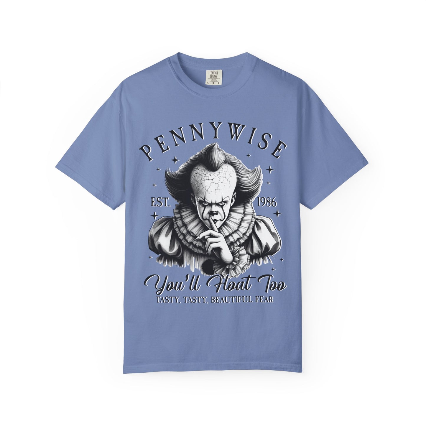 Creepy Clown T-Shirt: Pennywise Inspired, Horror Fan Apparel, Halloween Costume, Unisex Graphic Tee, Spooky Gift Idea