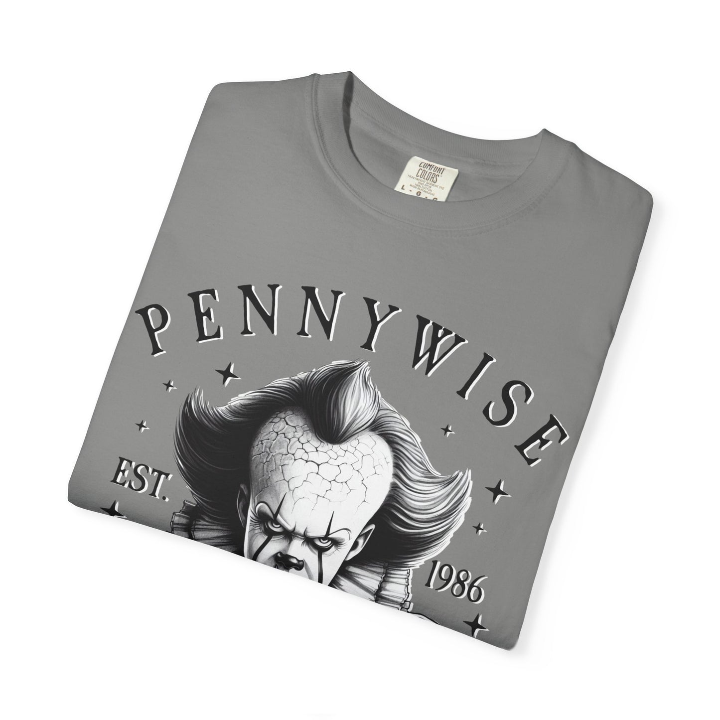 Creepy Clown T-Shirt: Pennywise Inspired, Horror Fan Apparel, Halloween Costume, Unisex Graphic Tee, Spooky Gift Idea