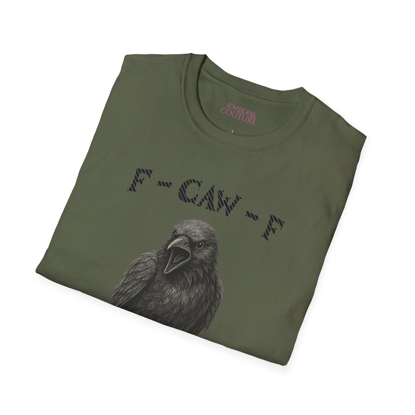 Unisex Crow Graphic Tee, Softstyle T-Shirt, Casual Wear, Funny Bird Shirt, Gift for Bird Lovers, Unique Graphic Shirt