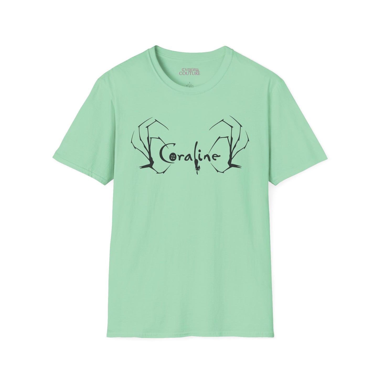 Coraline-Inspired Unisex Softstyle T-Shirt, Horror Movie Tee, Halloween Costume, Casual Wear, Gift for Fans, Graphic Tee