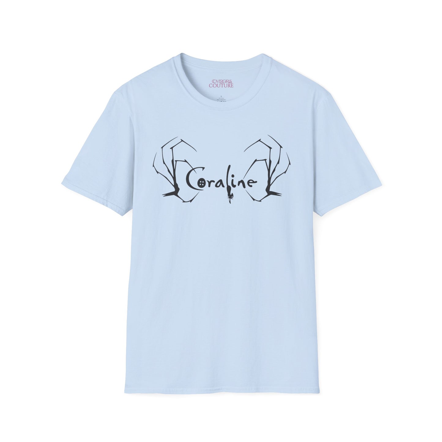 Coraline-Inspired Unisex Softstyle T-Shirt, Horror Movie Tee, Halloween Costume, Casual Wear, Gift for Fans, Graphic Tee