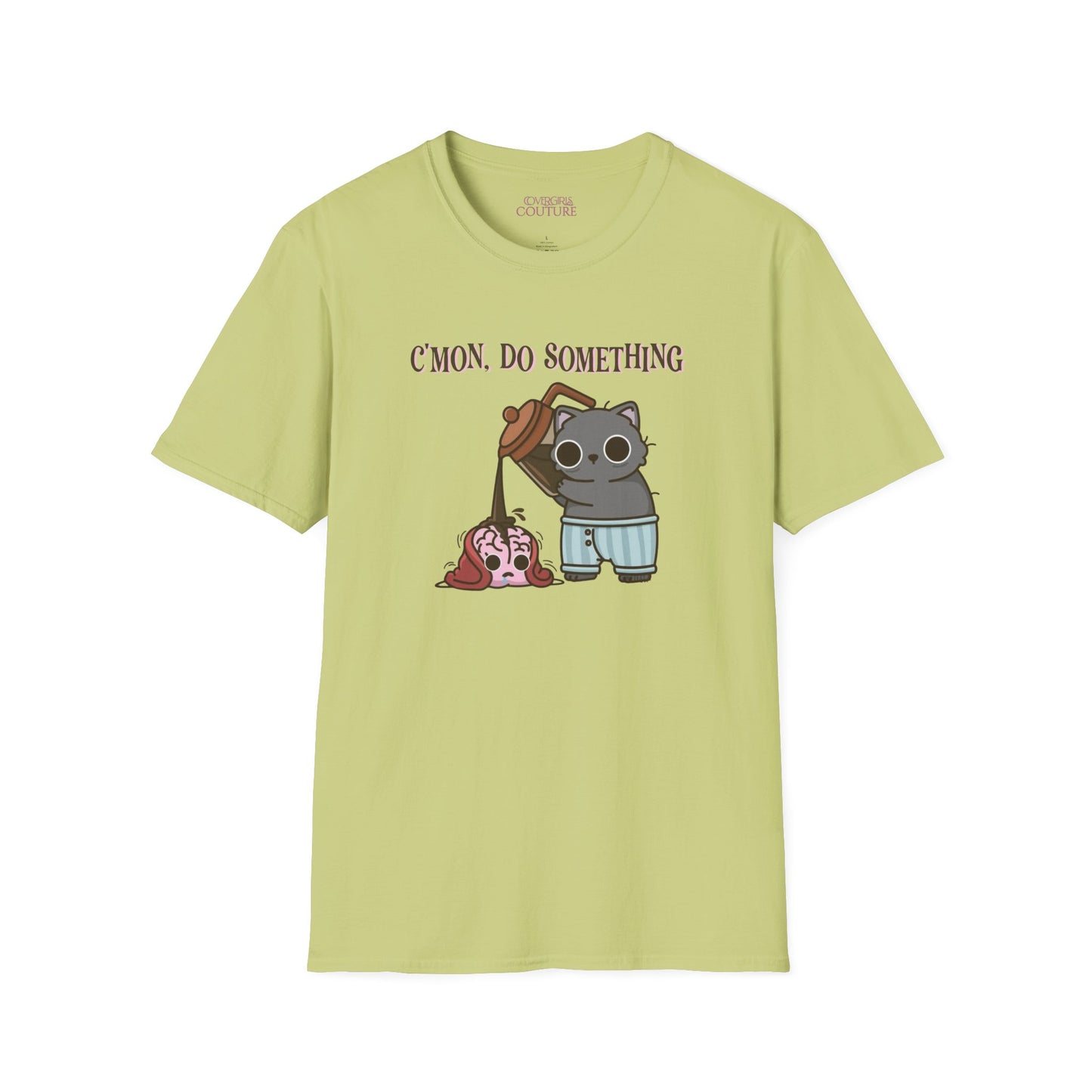 Cute Cat/Coffee Motivation T-Shirt, Funny Graphic Tee, Gift for Cat Lovers, Casual Wear, Quirky Humor Shirt, Birthday Present