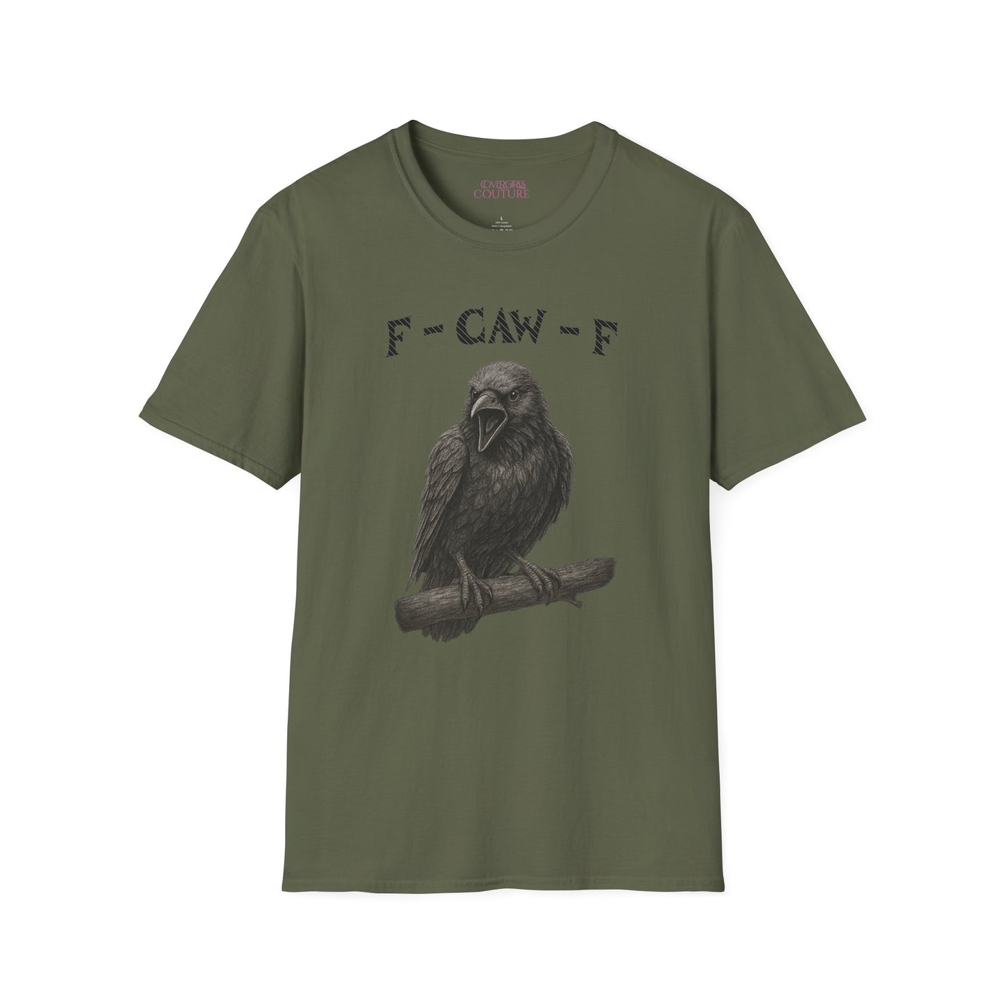 Unisex Crow Graphic Tee, Softstyle T-Shirt, Casual Wear, Funny Bird Shirt, Gift for Bird Lovers, Unique Graphic Shirt