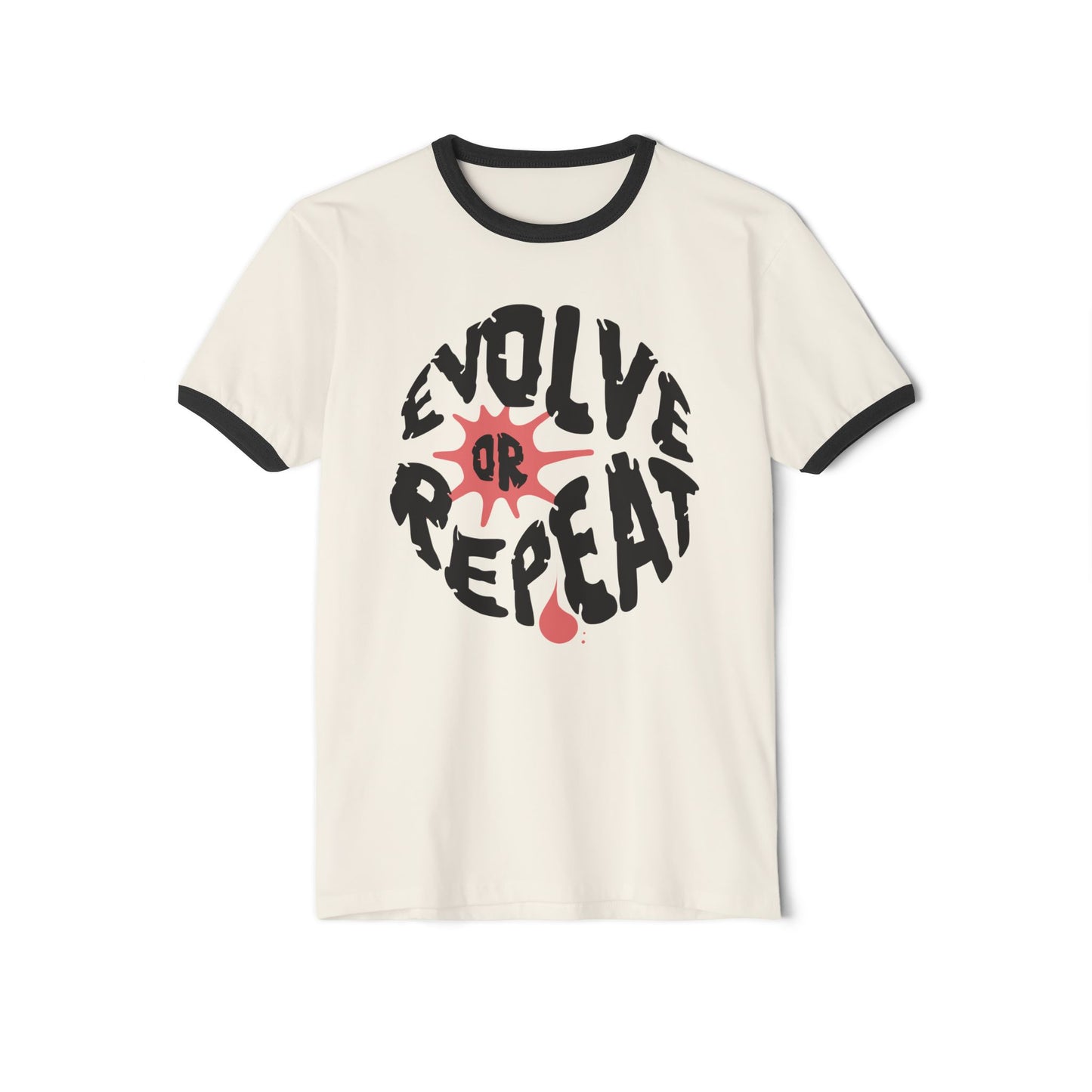 Evolve or Repeat Ringer T-Shirt | Unisex Cotton Tee