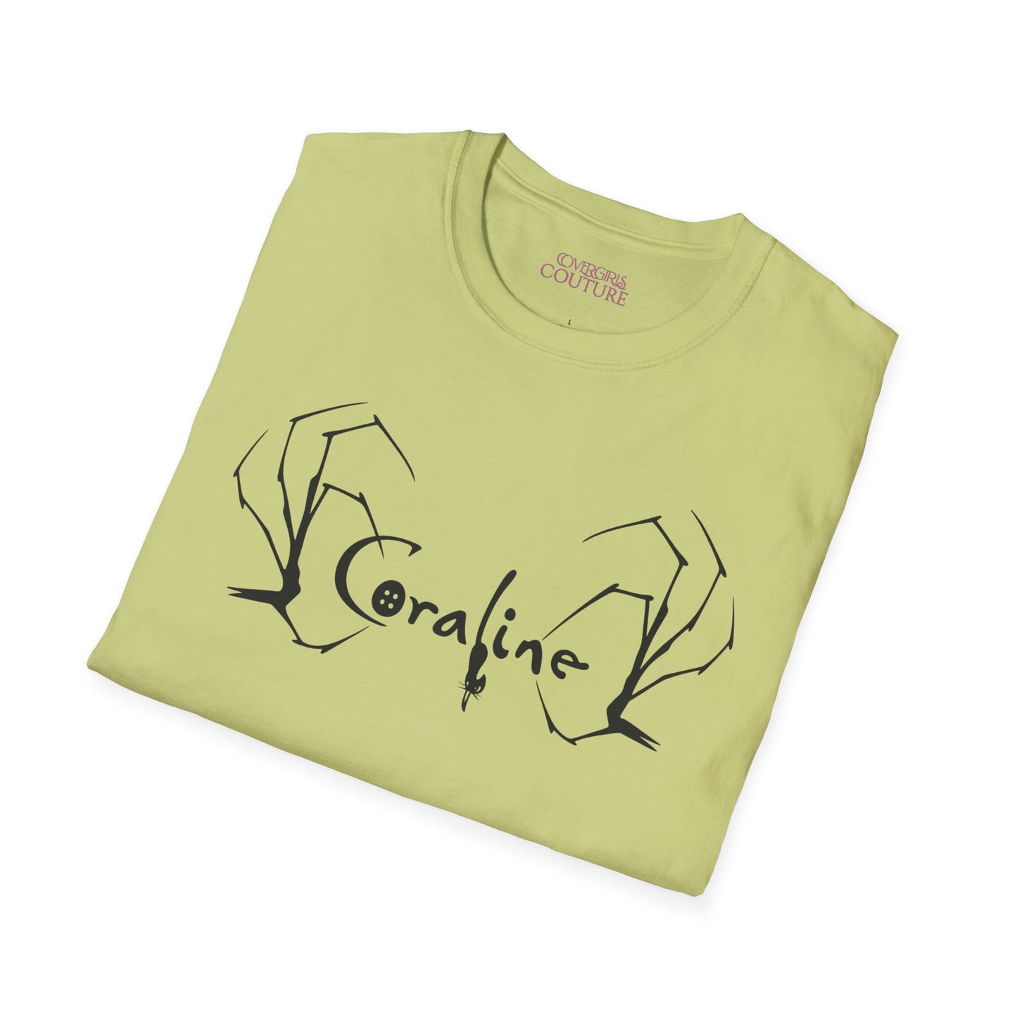 Coraline-Inspired Unisex Softstyle T-Shirt, Horror Movie Tee, Halloween Costume, Casual Wear, Gift for Fans, Graphic Tee