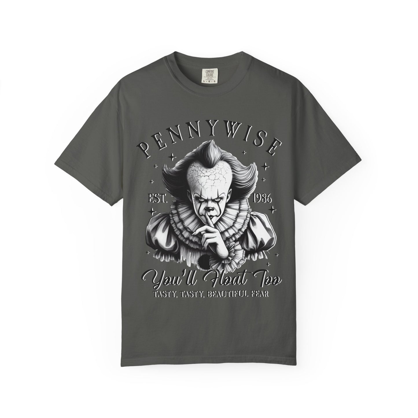 Creepy Clown T-Shirt: Pennywise Inspired, Horror Fan Apparel, Halloween Costume, Unisex Graphic Tee, Spooky Gift Idea
