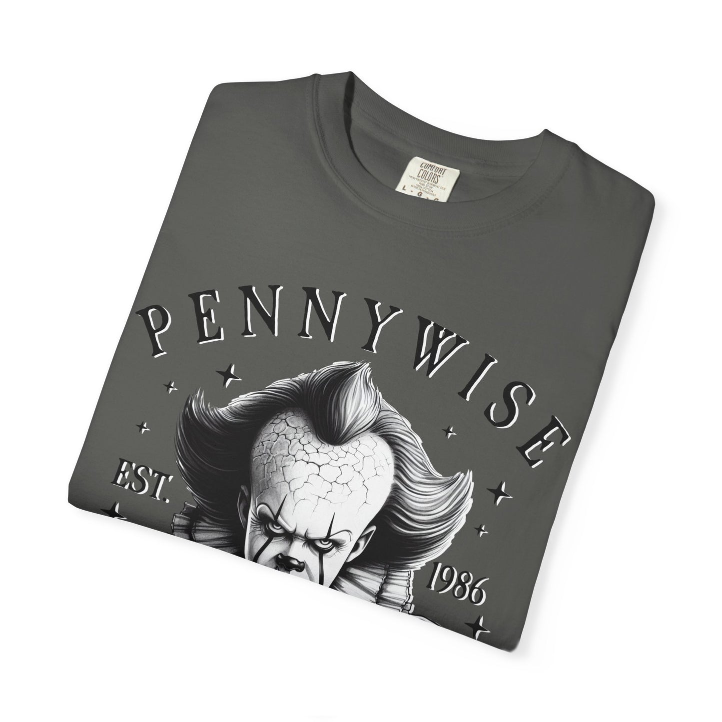 Creepy Clown T-Shirt: Pennywise Inspired, Horror Fan Apparel, Halloween Costume, Unisex Graphic Tee, Spooky Gift Idea