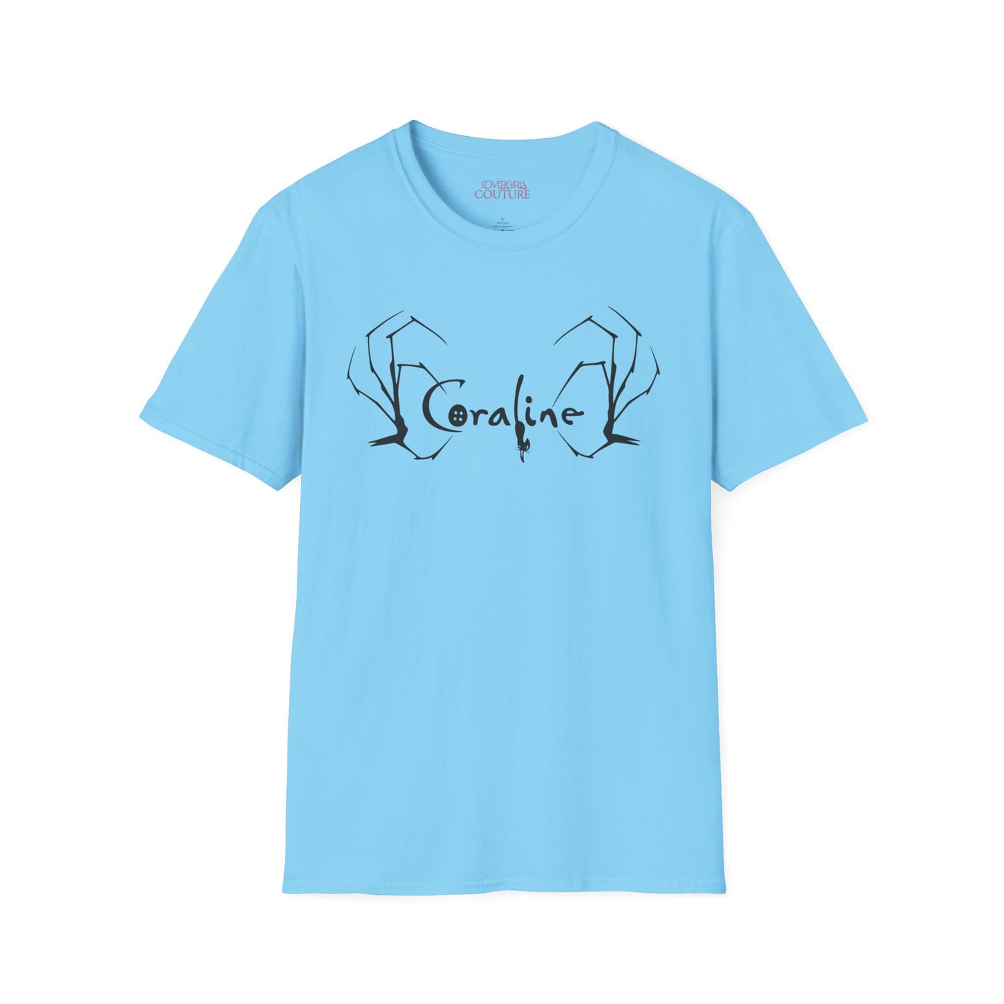Coraline-Inspired Unisex Softstyle T-Shirt, Horror Movie Tee, Halloween Costume, Casual Wear, Gift for Fans, Graphic Tee
