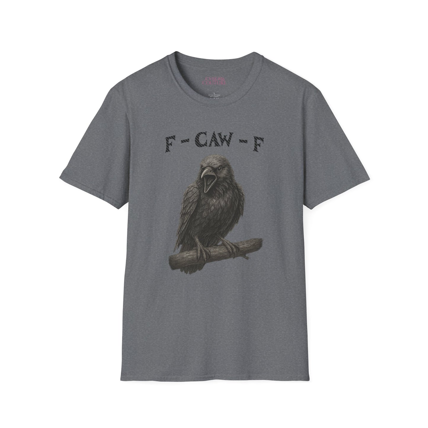 Unisex Crow Graphic Tee, Softstyle T-Shirt, Casual Wear, Funny Bird Shirt, Gift for Bird Lovers, Unique Graphic Shirt