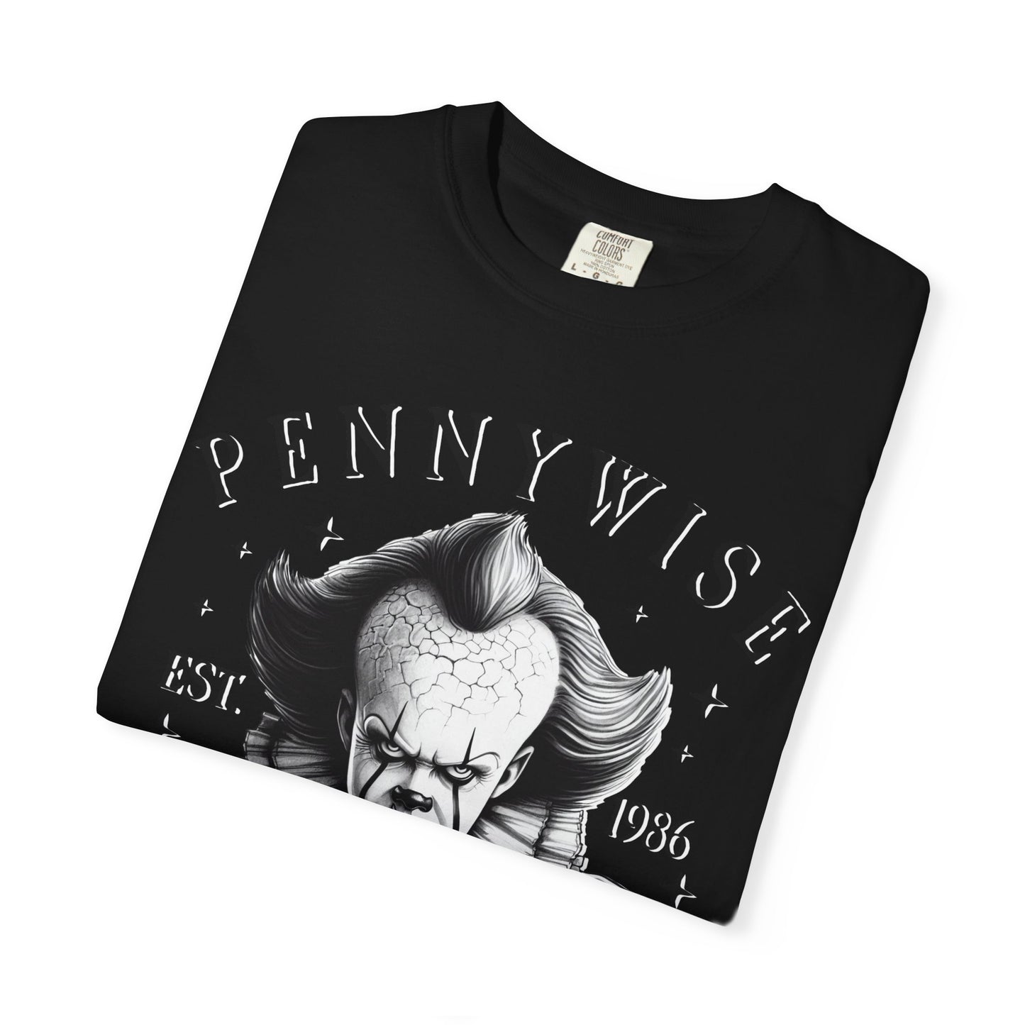 Creepy Clown T-Shirt: Pennywise Inspired, Horror Fan Apparel, Halloween Costume, Unisex Graphic Tee, Spooky Gift Idea