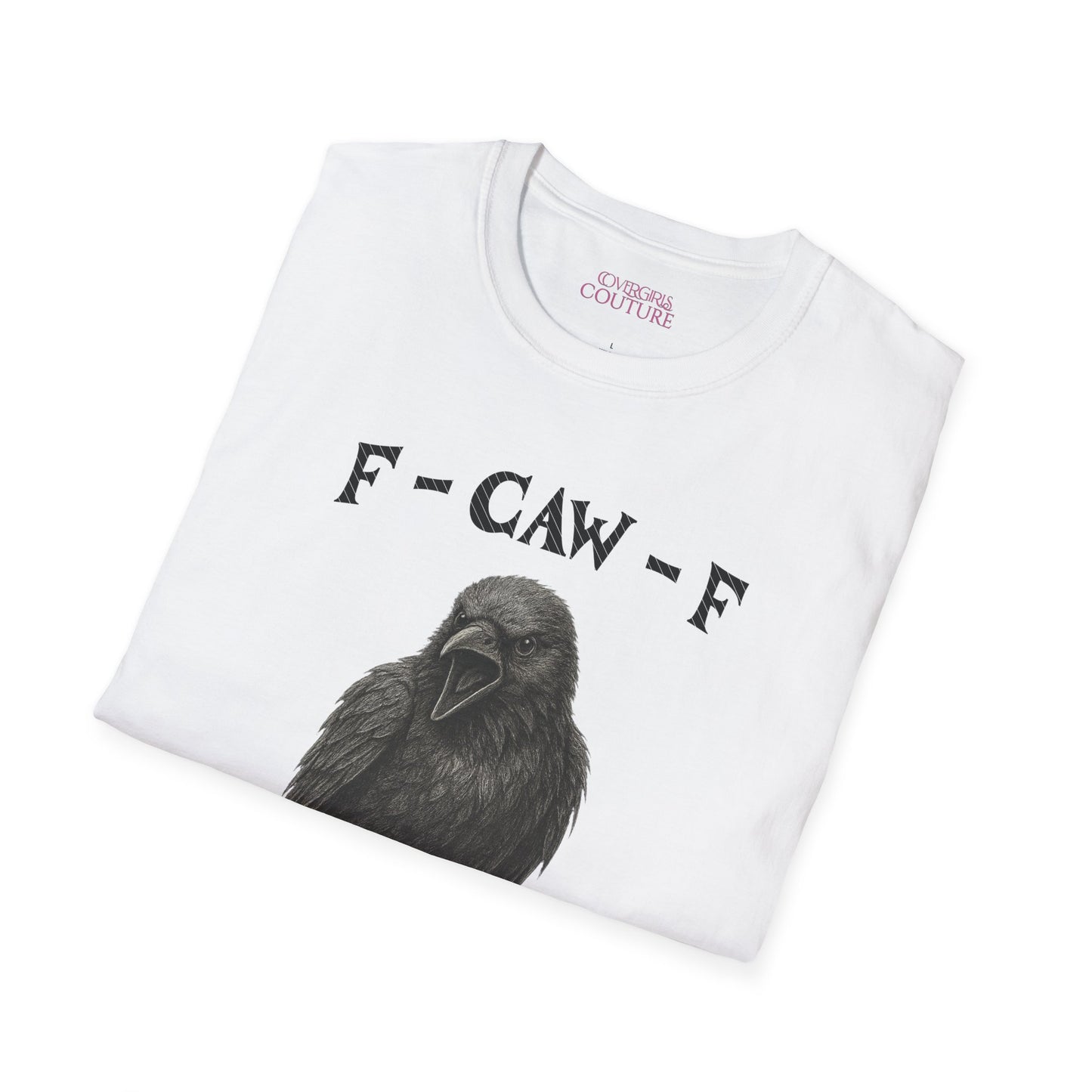 Unisex Crow Graphic Tee, Softstyle T-Shirt, Casual Wear, Funny Bird Shirt, Gift for Bird Lovers, Unique Graphic Shirt