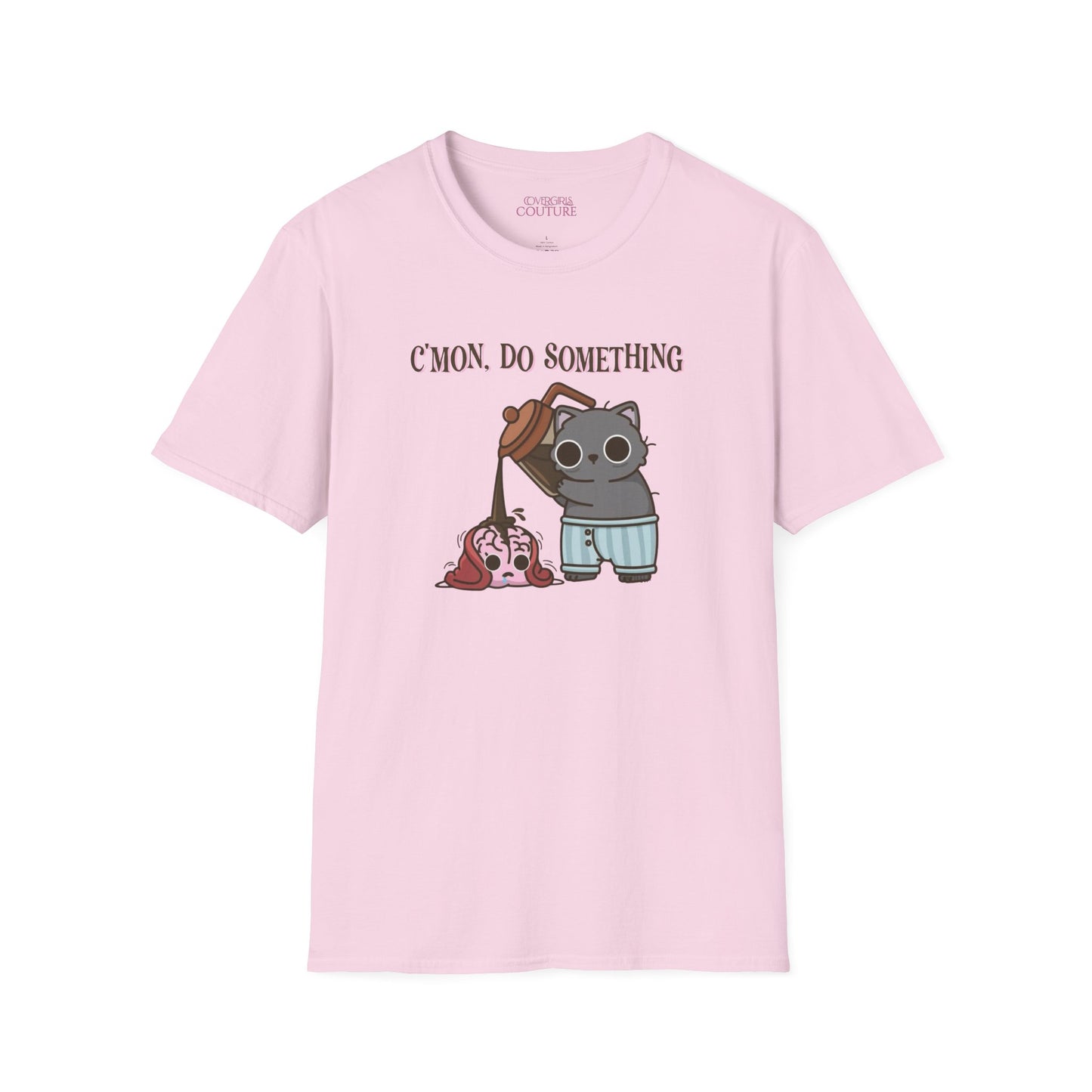 Cute Cat/Coffee Motivation T-Shirt, Funny Graphic Tee, Gift for Cat Lovers, Casual Wear, Quirky Humor Shirt, Birthday Present