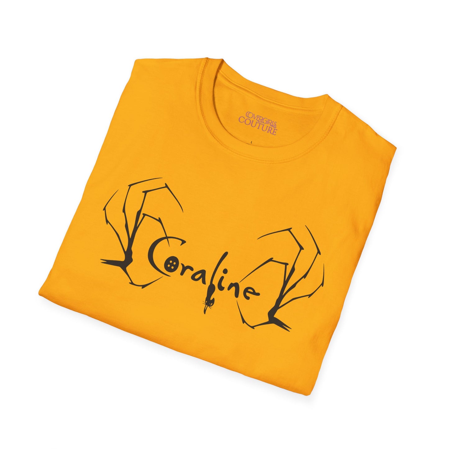 Coraline-Inspired Unisex Softstyle T-Shirt, Horror Movie Tee, Halloween Costume, Casual Wear, Gift for Fans, Graphic Tee