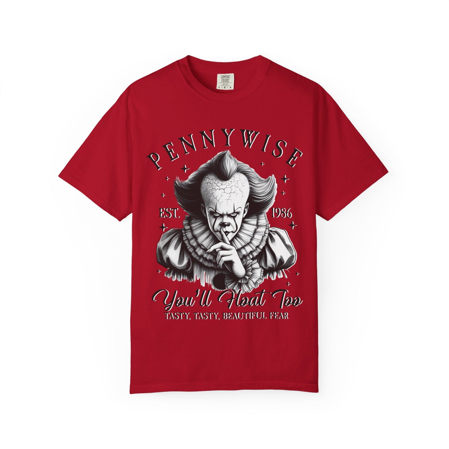 Creepy Clown T-Shirt: Pennywise Inspired, Horror Fan Apparel, Halloween Costume, Unisex Graphic Tee, Spooky Gift Idea