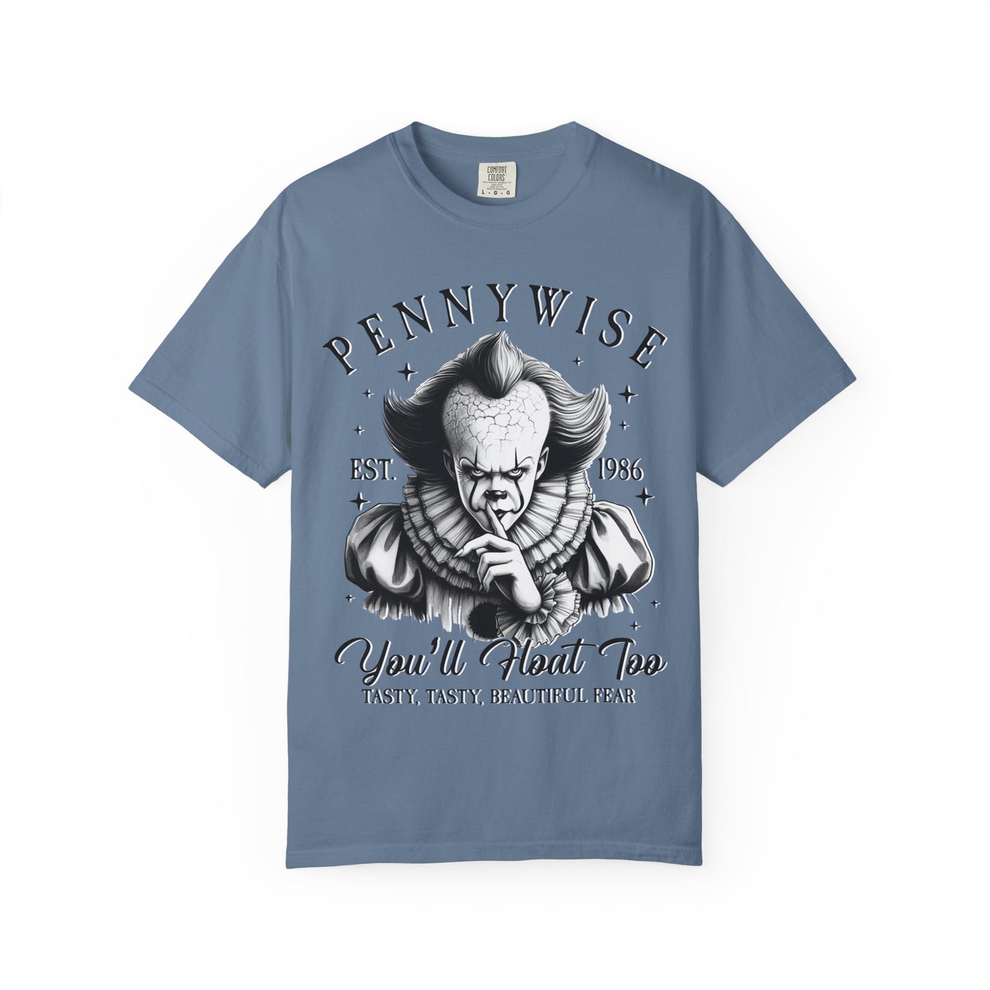 Creepy Clown T-Shirt: Pennywise Inspired, Horror Fan Apparel, Halloween Costume, Unisex Graphic Tee, Spooky Gift Idea