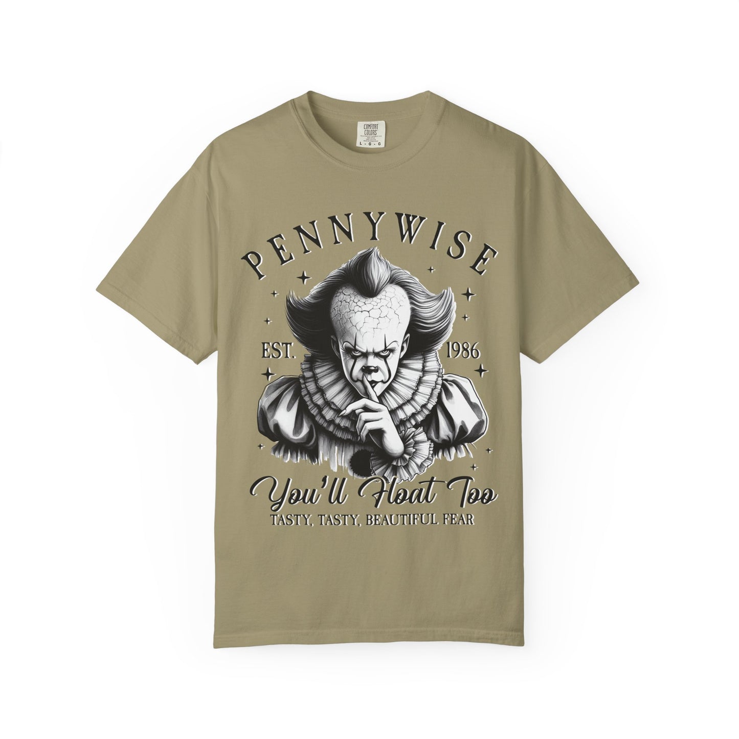 Creepy Clown T-Shirt: Pennywise Inspired, Horror Fan Apparel, Halloween Costume, Unisex Graphic Tee, Spooky Gift Idea