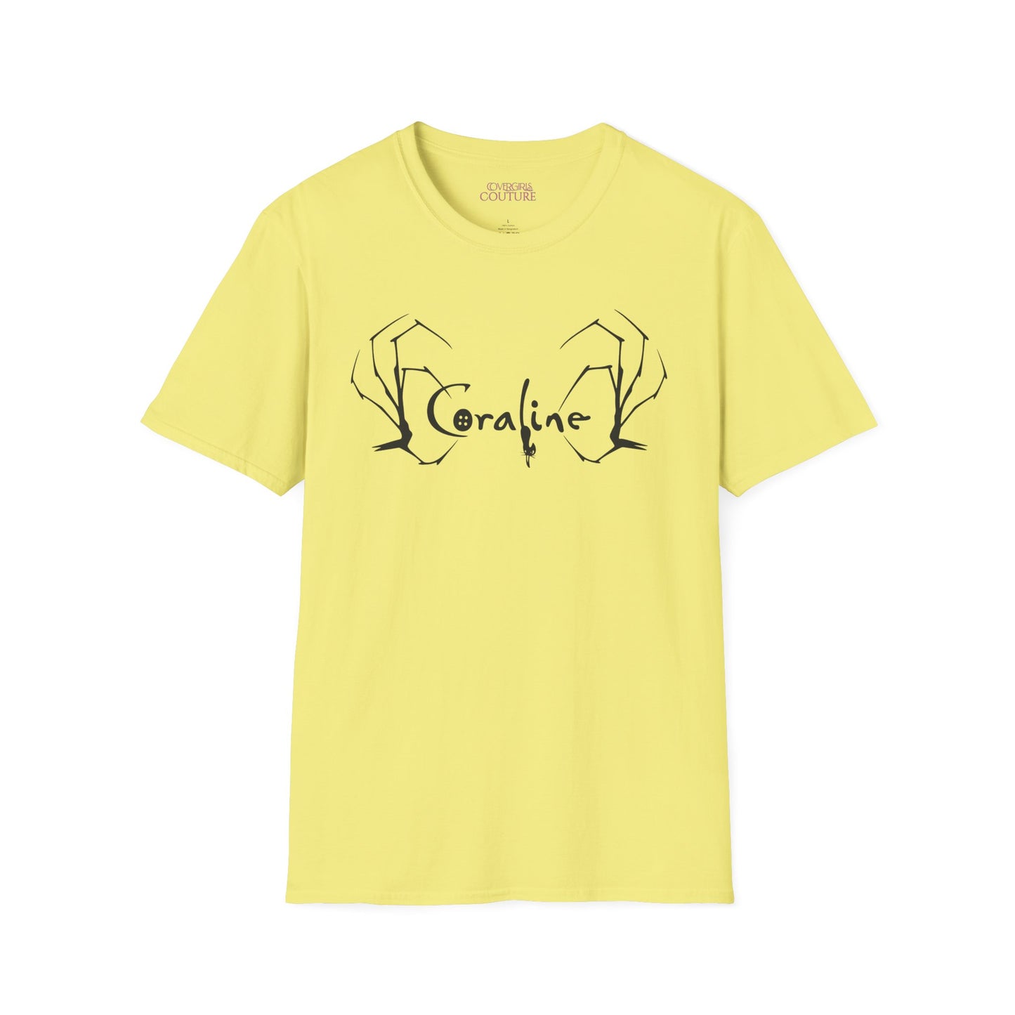 Coraline-Inspired Unisex Softstyle T-Shirt, Horror Movie Tee, Halloween Costume, Casual Wear, Gift for Fans, Graphic Tee