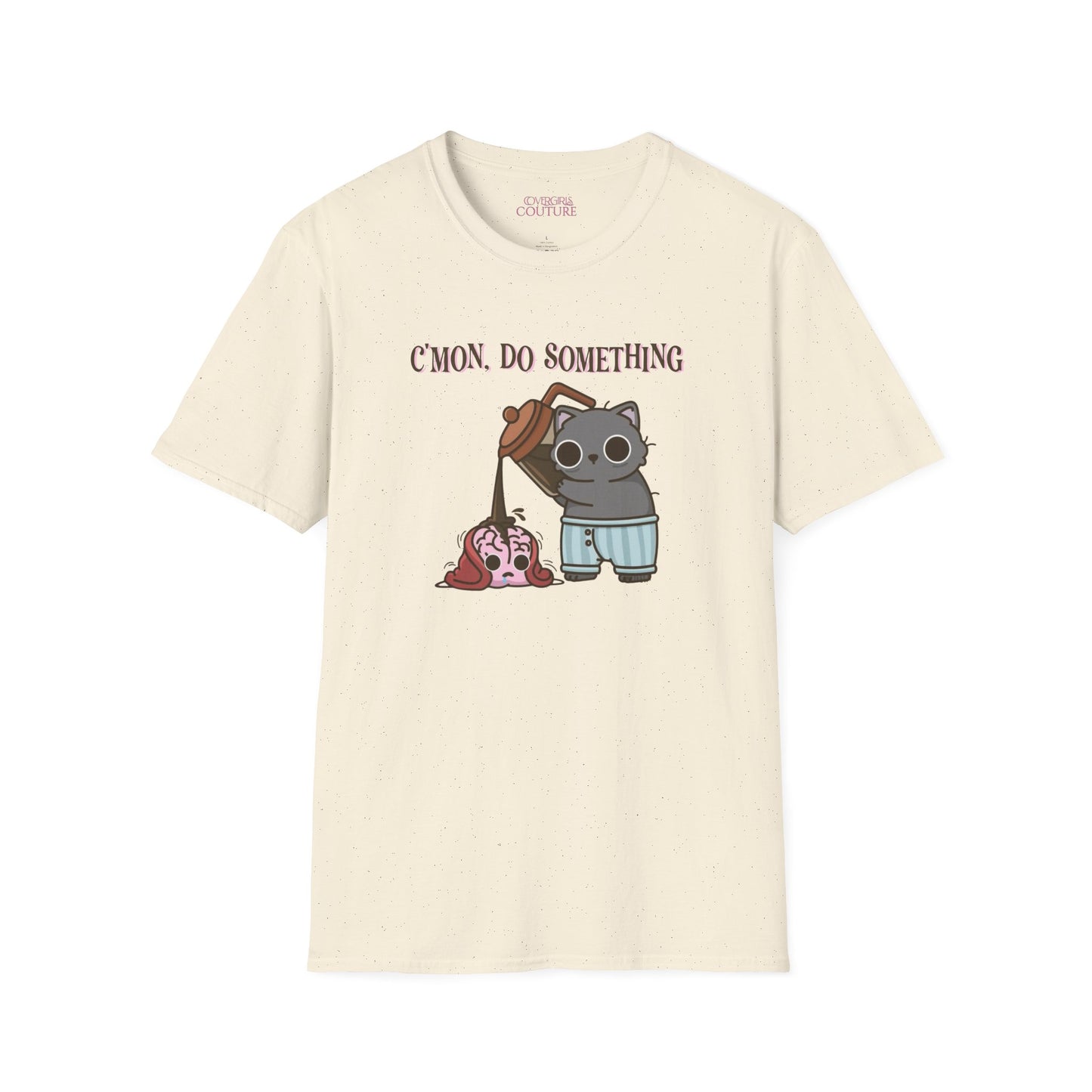 Cute Cat/Coffee Motivation T-Shirt, Funny Graphic Tee, Gift for Cat Lovers, Casual Wear, Quirky Humor Shirt, Birthday Present