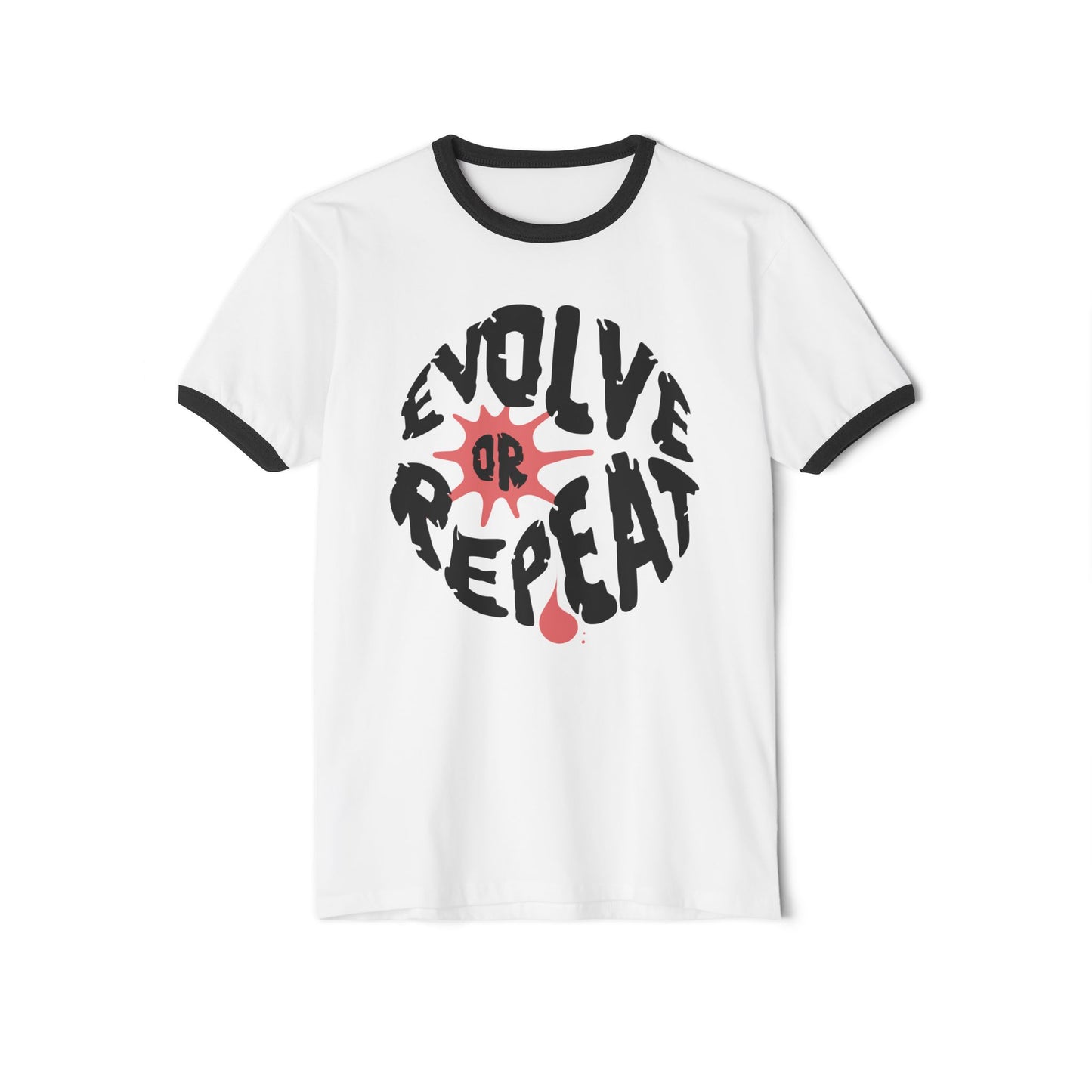 Evolve or Repeat Ringer T-Shirt | Unisex Cotton Tee