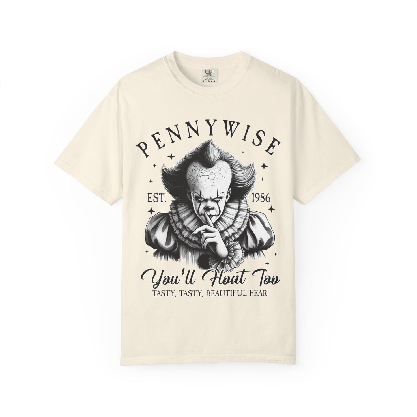 Creepy Clown T-Shirt: Pennywise Inspired, Horror Fan Apparel, Halloween Costume, Unisex Graphic Tee, Spooky Gift Idea