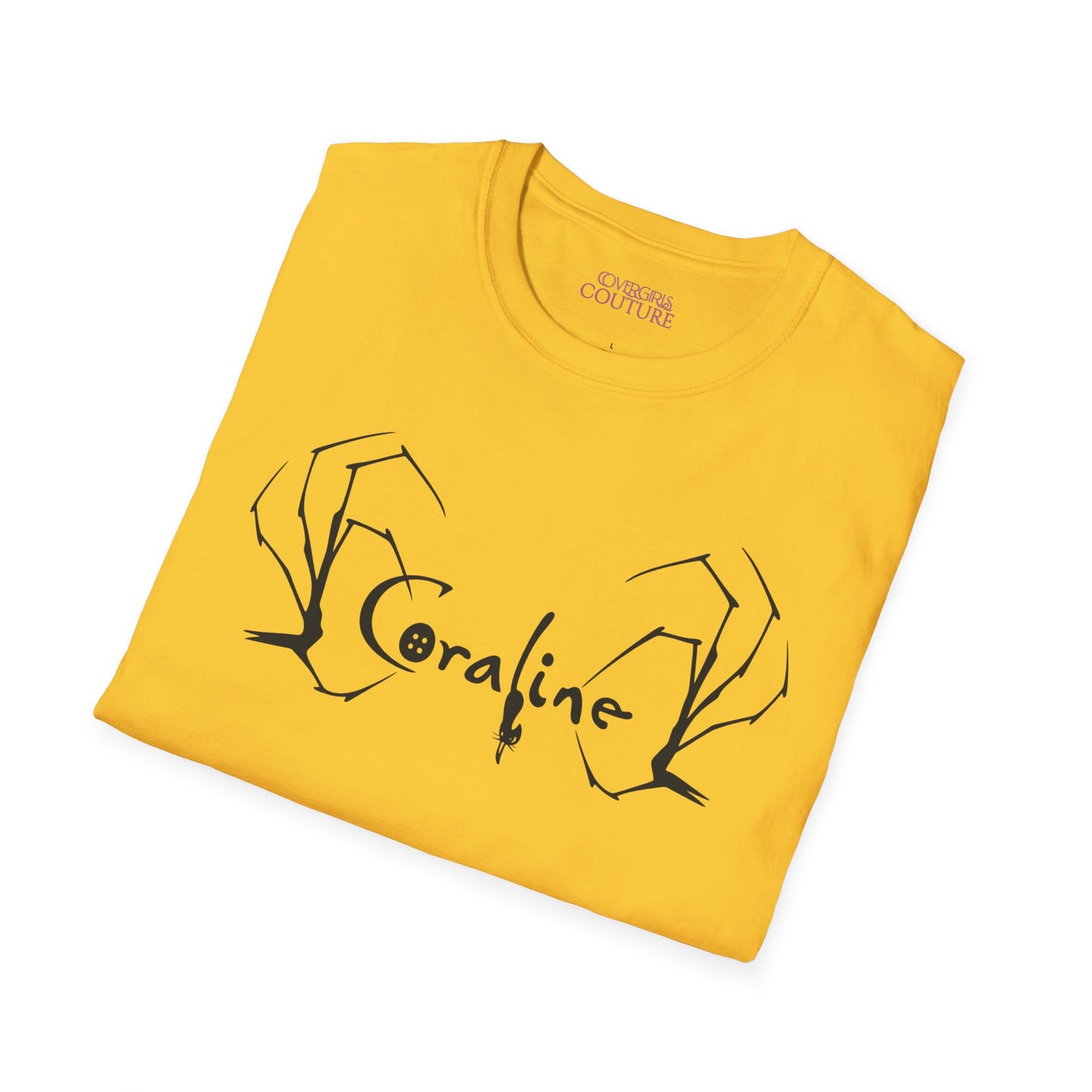 Coraline-Inspired Unisex Softstyle T-Shirt, Horror Movie Tee, Halloween Costume, Casual Wear, Gift for Fans, Graphic Tee