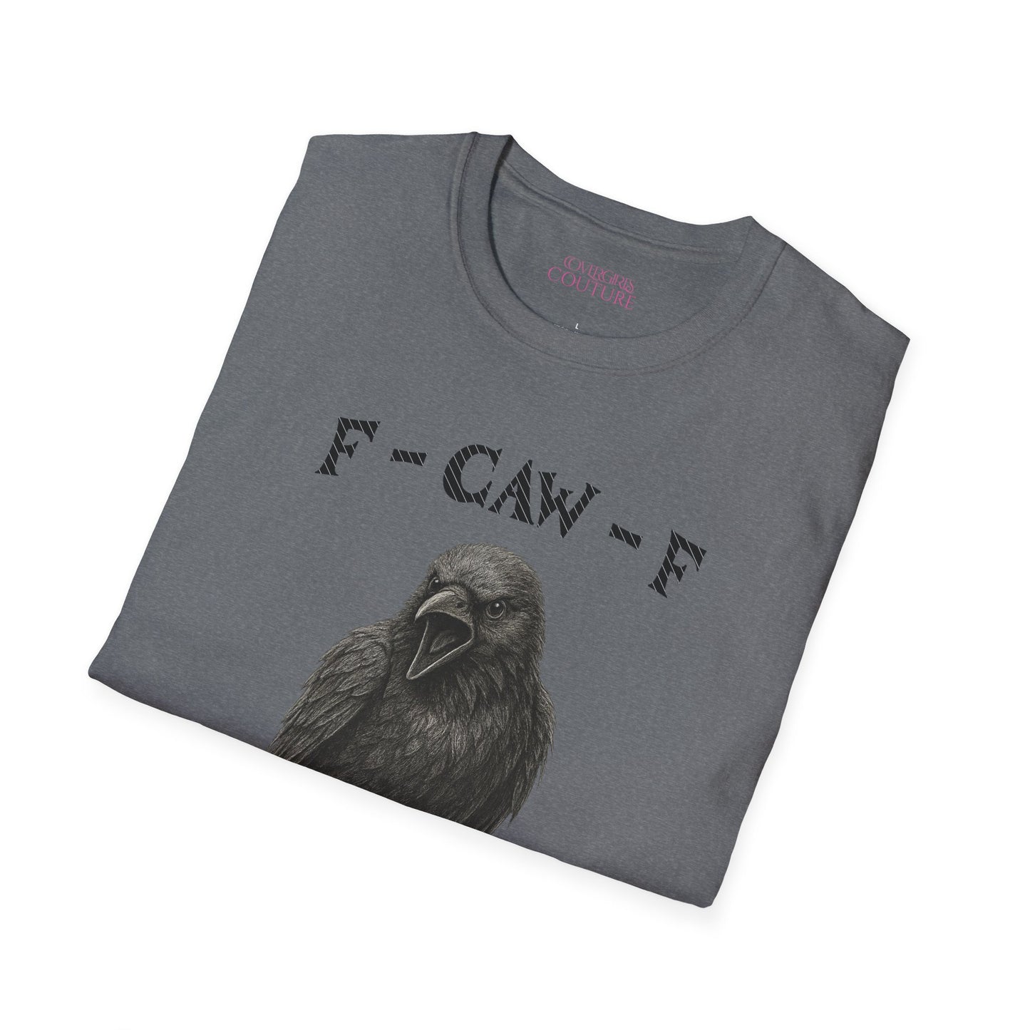 Unisex Crow Graphic Tee, Softstyle T-Shirt, Casual Wear, Funny Bird Shirt, Gift for Bird Lovers, Unique Graphic Shirt