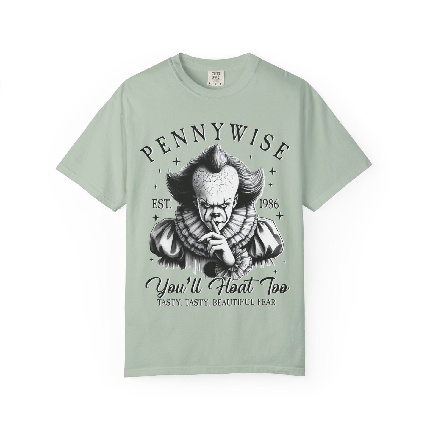 Creepy Clown T-Shirt: Pennywise Inspired, Horror Fan Apparel, Halloween Costume, Unisex Graphic Tee, Spooky Gift Idea