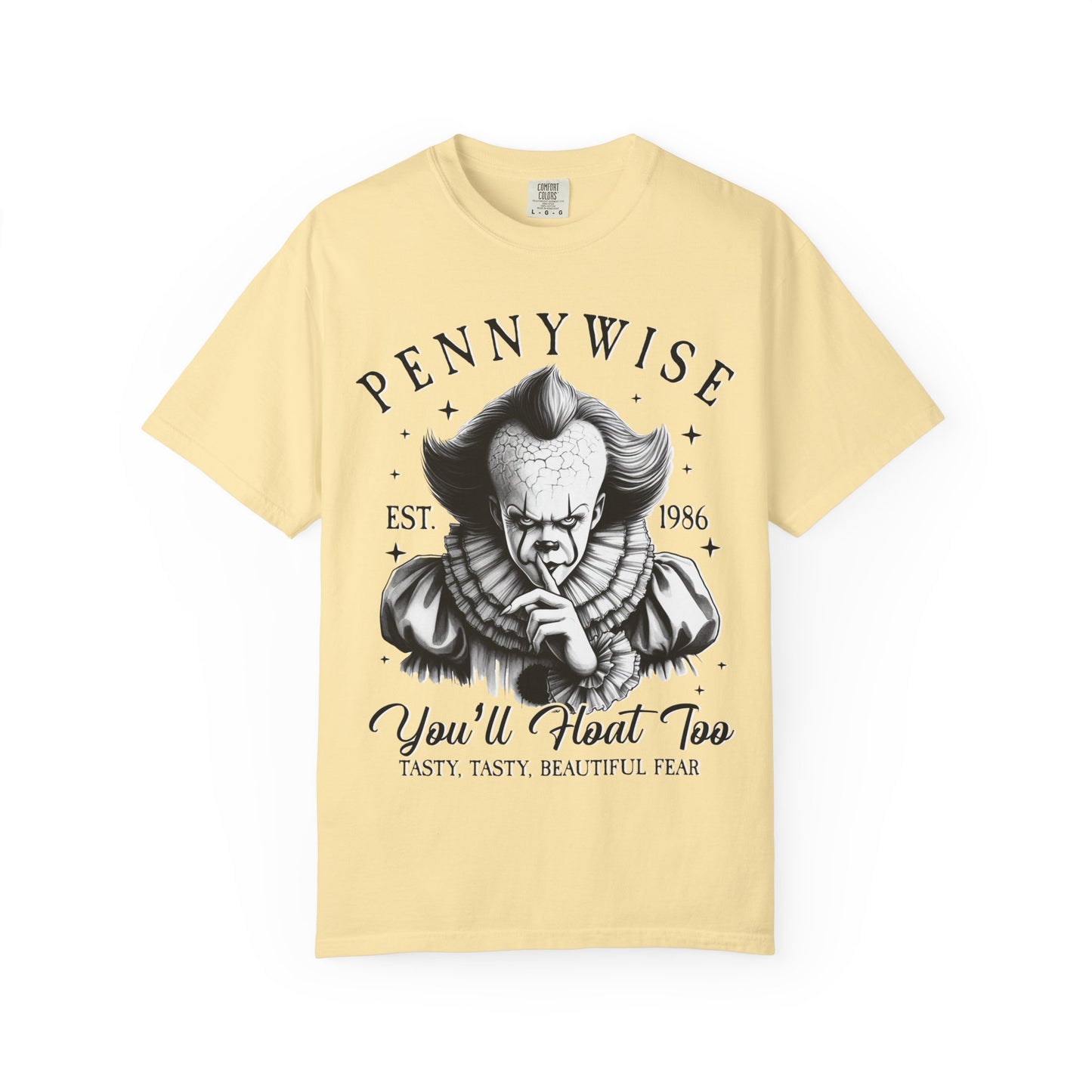 Creepy Clown T-Shirt: Pennywise Inspired, Horror Fan Apparel, Halloween Costume, Unisex Graphic Tee, Spooky Gift Idea