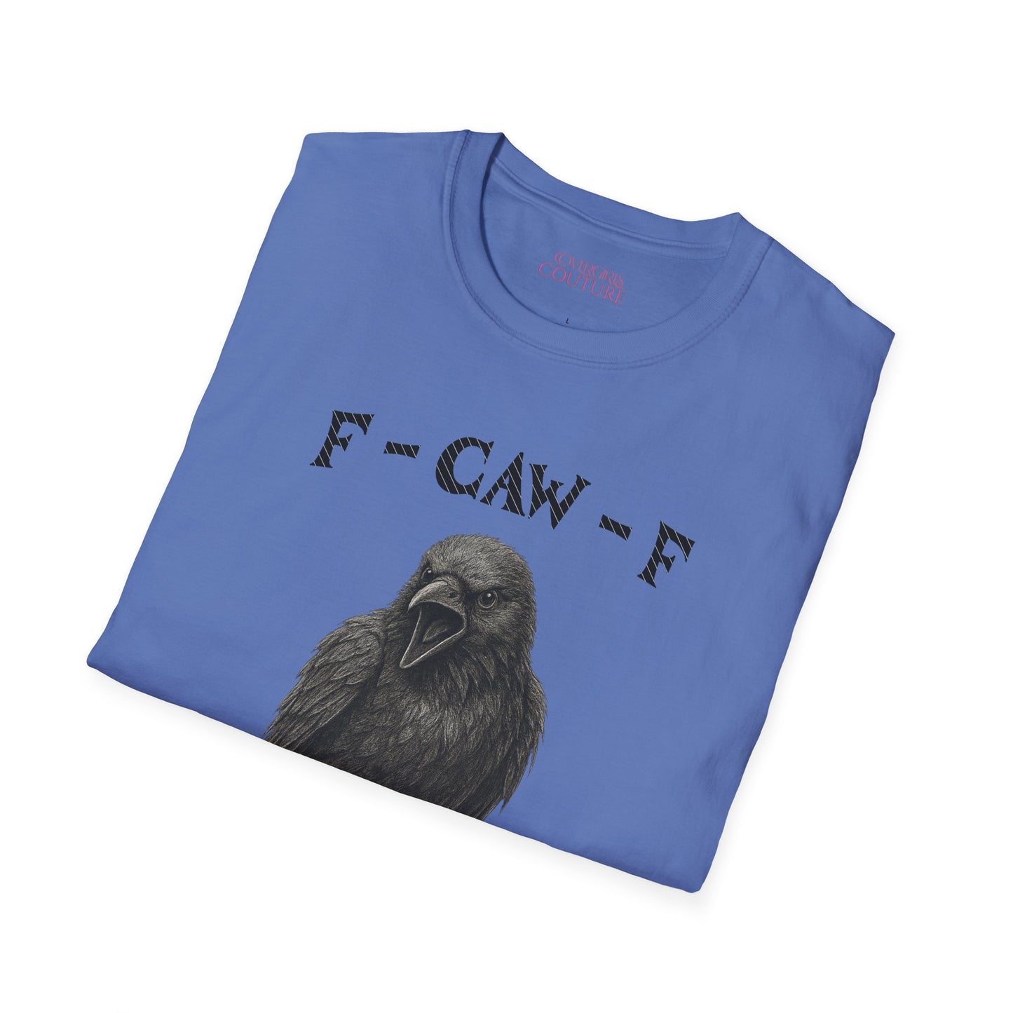 Unisex Crow Graphic Tee, Softstyle T-Shirt, Casual Wear, Funny Bird Shirt, Gift for Bird Lovers, Unique Graphic Shirt