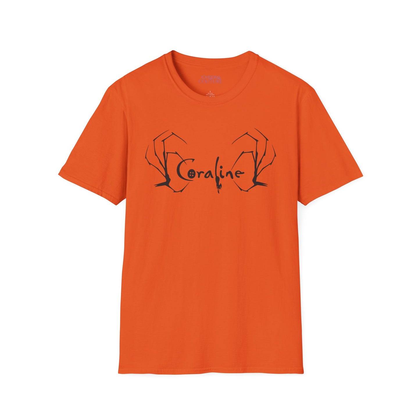 Coraline-Inspired Unisex Softstyle T-Shirt, Horror Movie Tee, Halloween Costume, Casual Wear, Gift for Fans, Graphic Tee