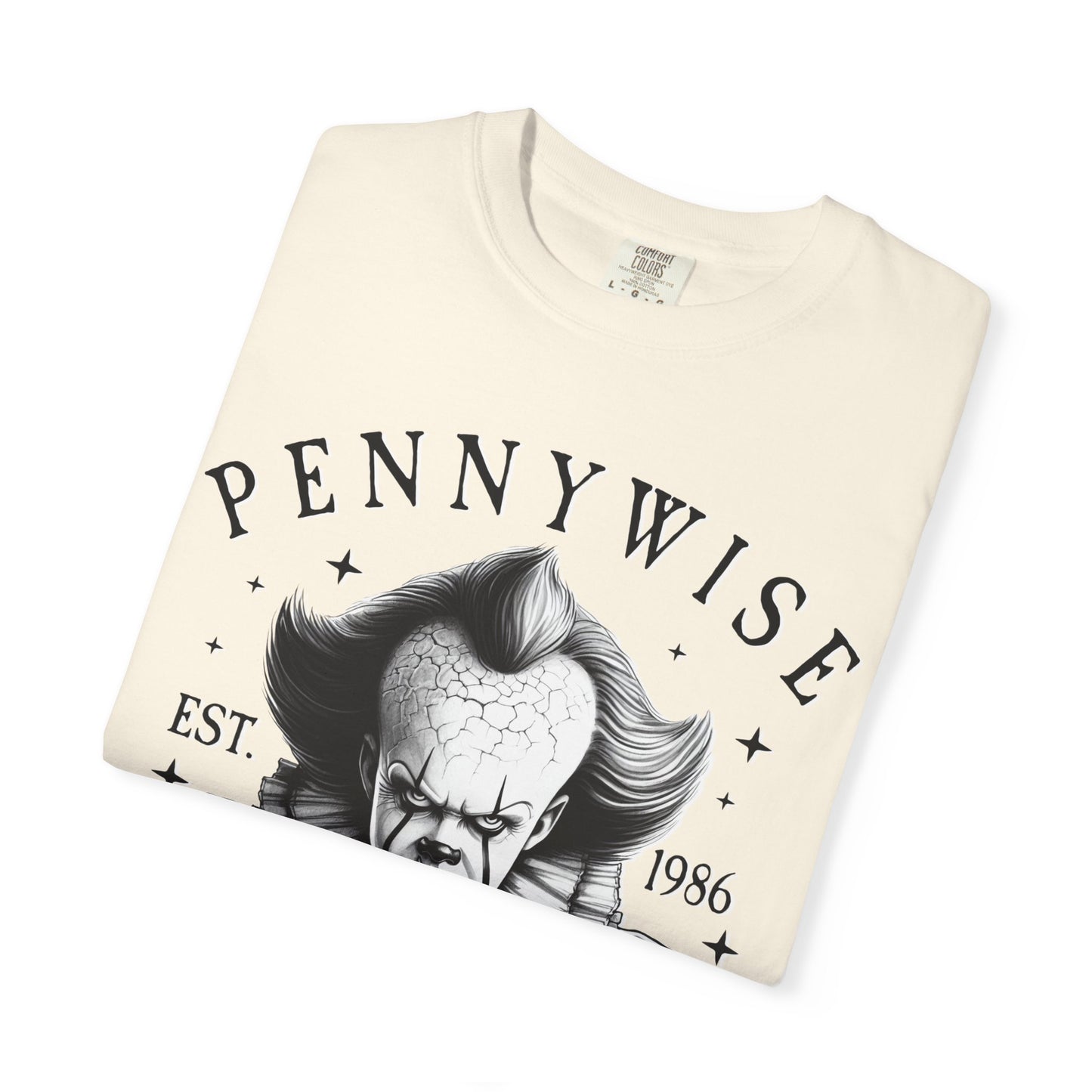 Creepy Clown T-Shirt: Pennywise Inspired, Horror Fan Apparel, Halloween Costume, Unisex Graphic Tee, Spooky Gift Idea