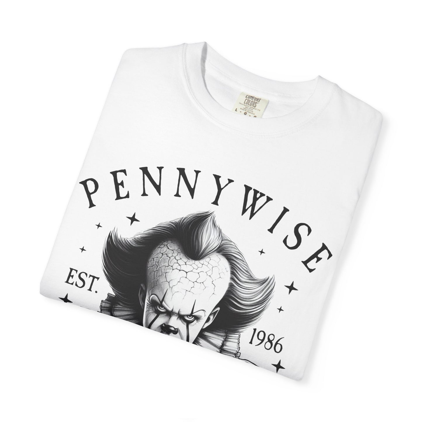 Creepy Clown T-Shirt: Pennywise Inspired, Horror Fan Apparel, Halloween Costume, Unisex Graphic Tee, Spooky Gift Idea