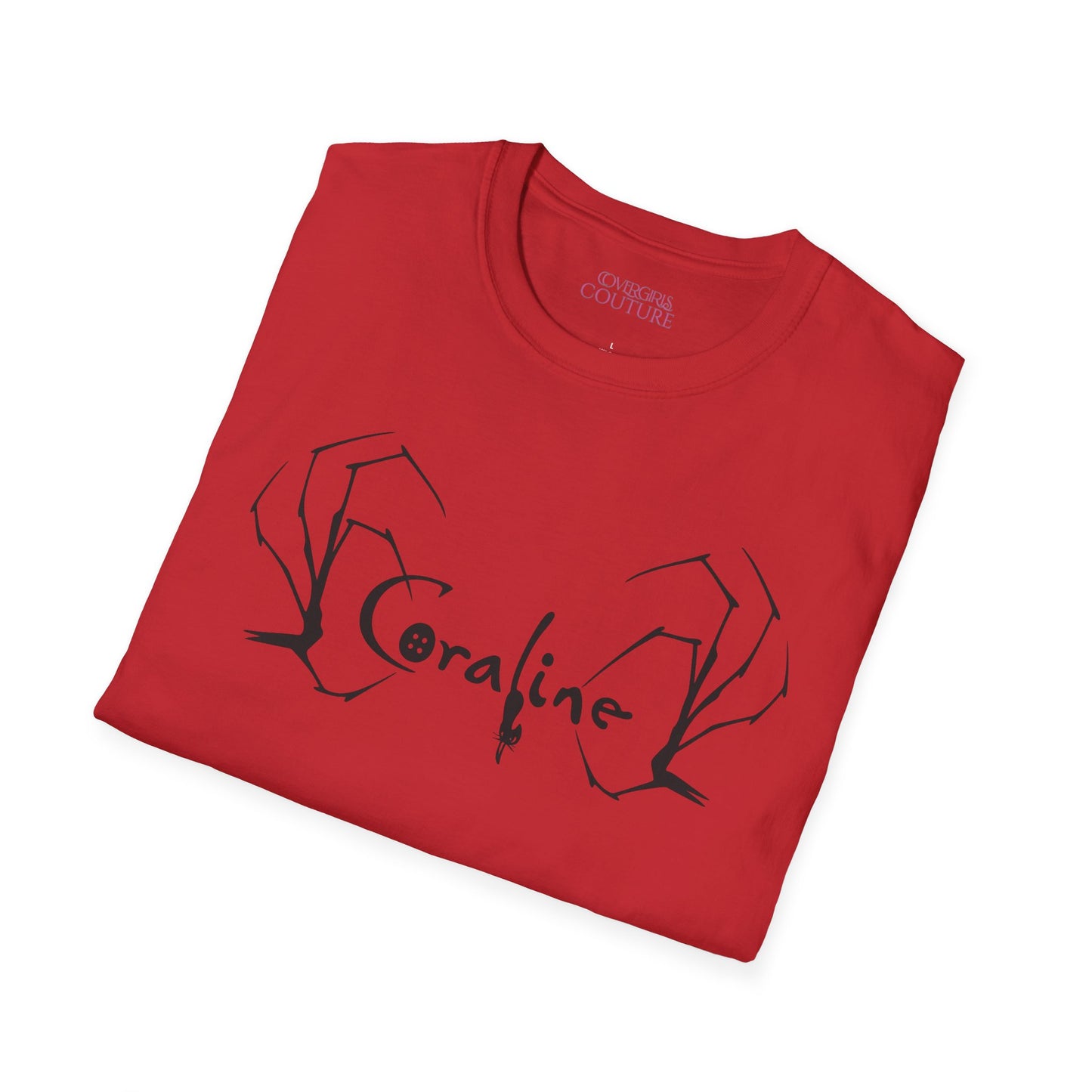 Coraline-Inspired Unisex Softstyle T-Shirt, Horror Movie Tee, Halloween Costume, Casual Wear, Gift for Fans, Graphic Tee