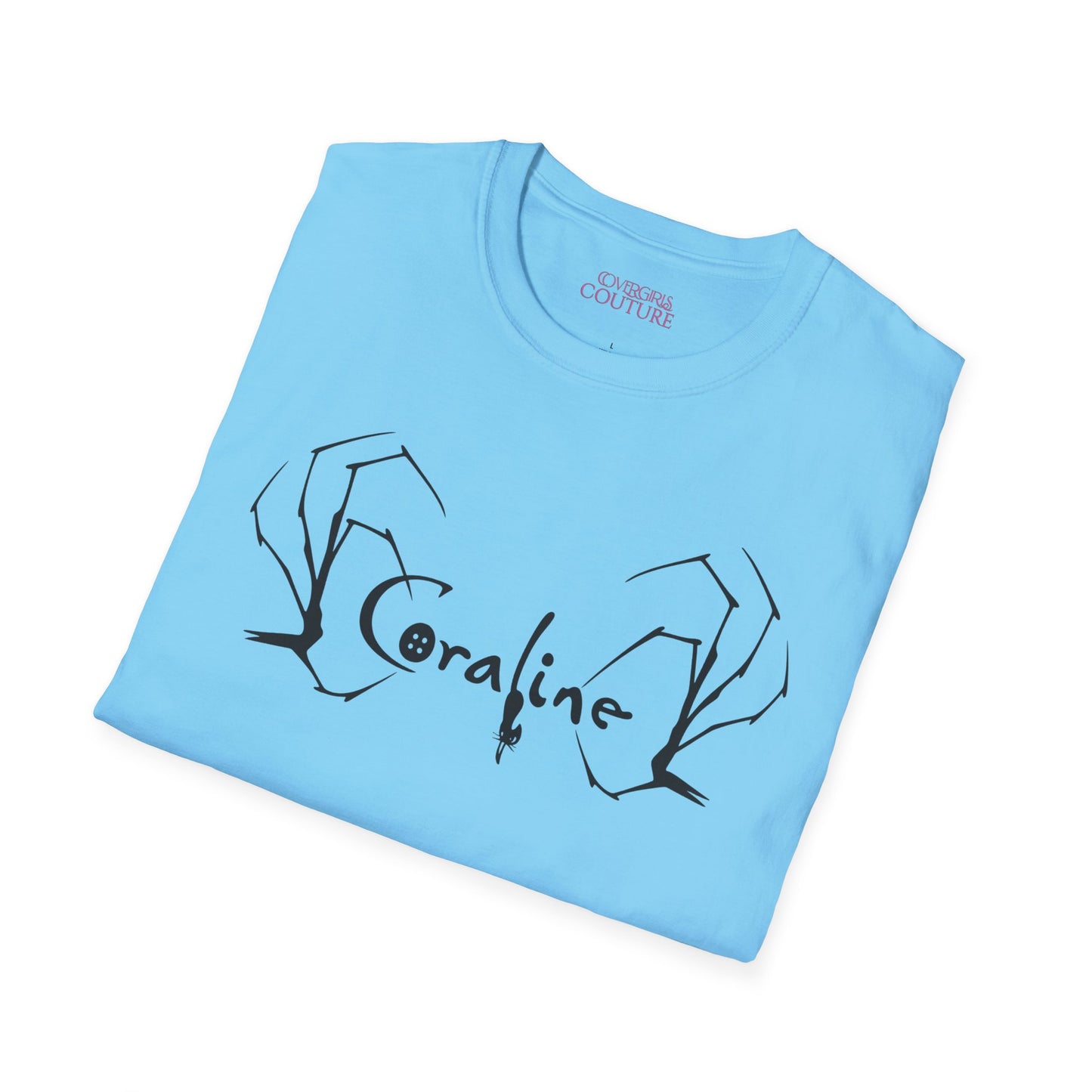 Coraline-Inspired Unisex Softstyle T-Shirt, Horror Movie Tee, Halloween Costume, Casual Wear, Gift for Fans, Graphic Tee