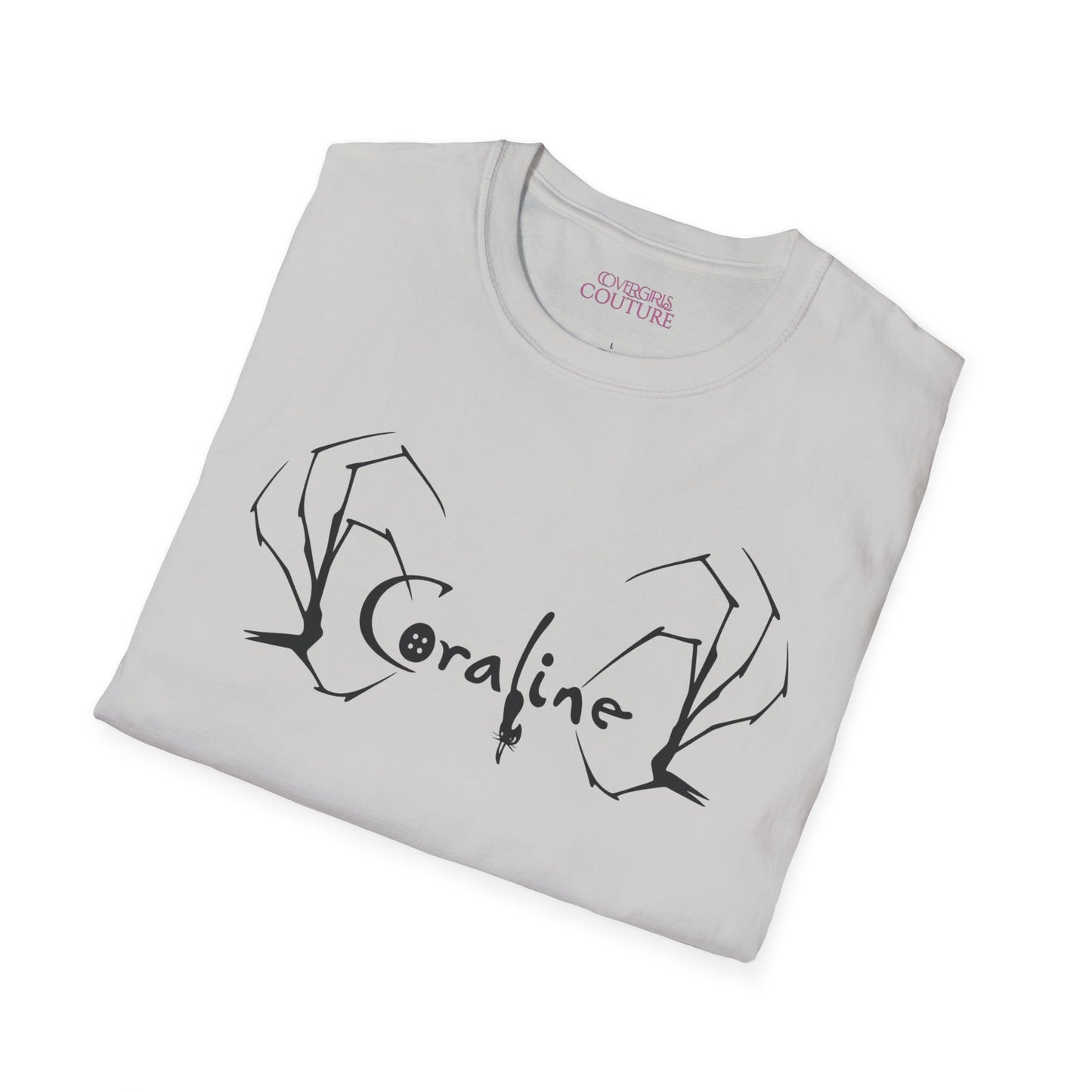 Coraline-Inspired Unisex Softstyle T-Shirt, Horror Movie Tee, Halloween Costume, Casual Wear, Gift for Fans, Graphic Tee