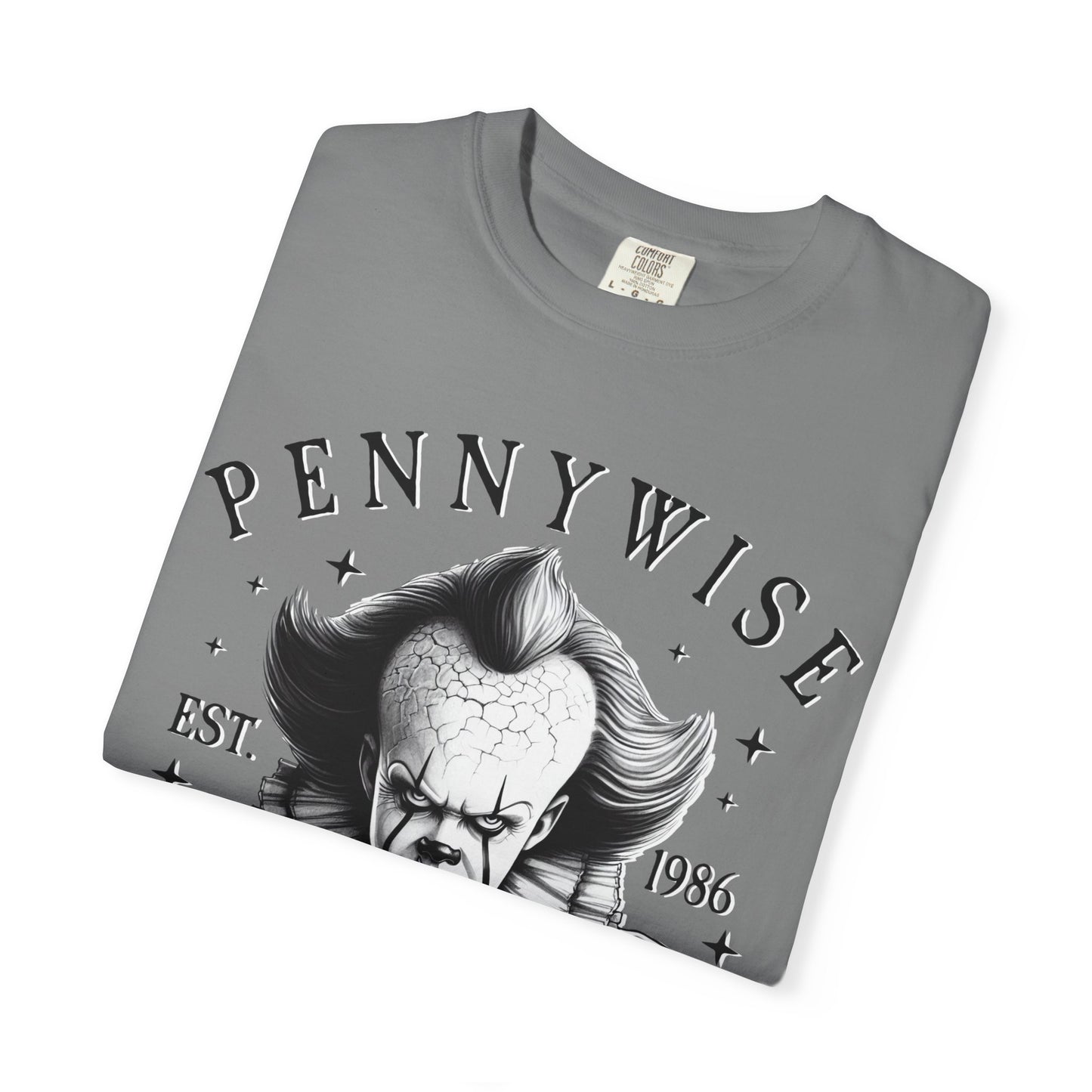 Creepy Clown T-Shirt: Pennywise Inspired, Horror Fan Apparel, Halloween Costume, Unisex Graphic Tee, Spooky Gift Idea