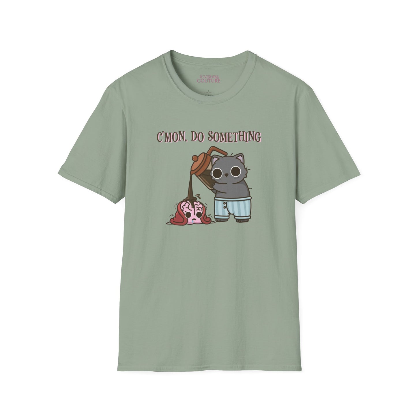Cute Cat/Coffee Motivation T-Shirt, Funny Graphic Tee, Gift for Cat Lovers, Casual Wear, Quirky Humor Shirt, Birthday Present