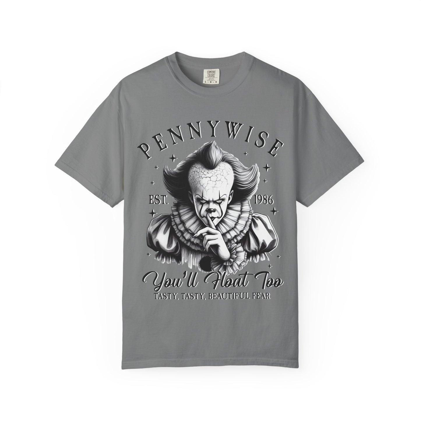 Creepy Clown T-Shirt: Pennywise Inspired, Horror Fan Apparel, Halloween Costume, Unisex Graphic Tee, Spooky Gift Idea