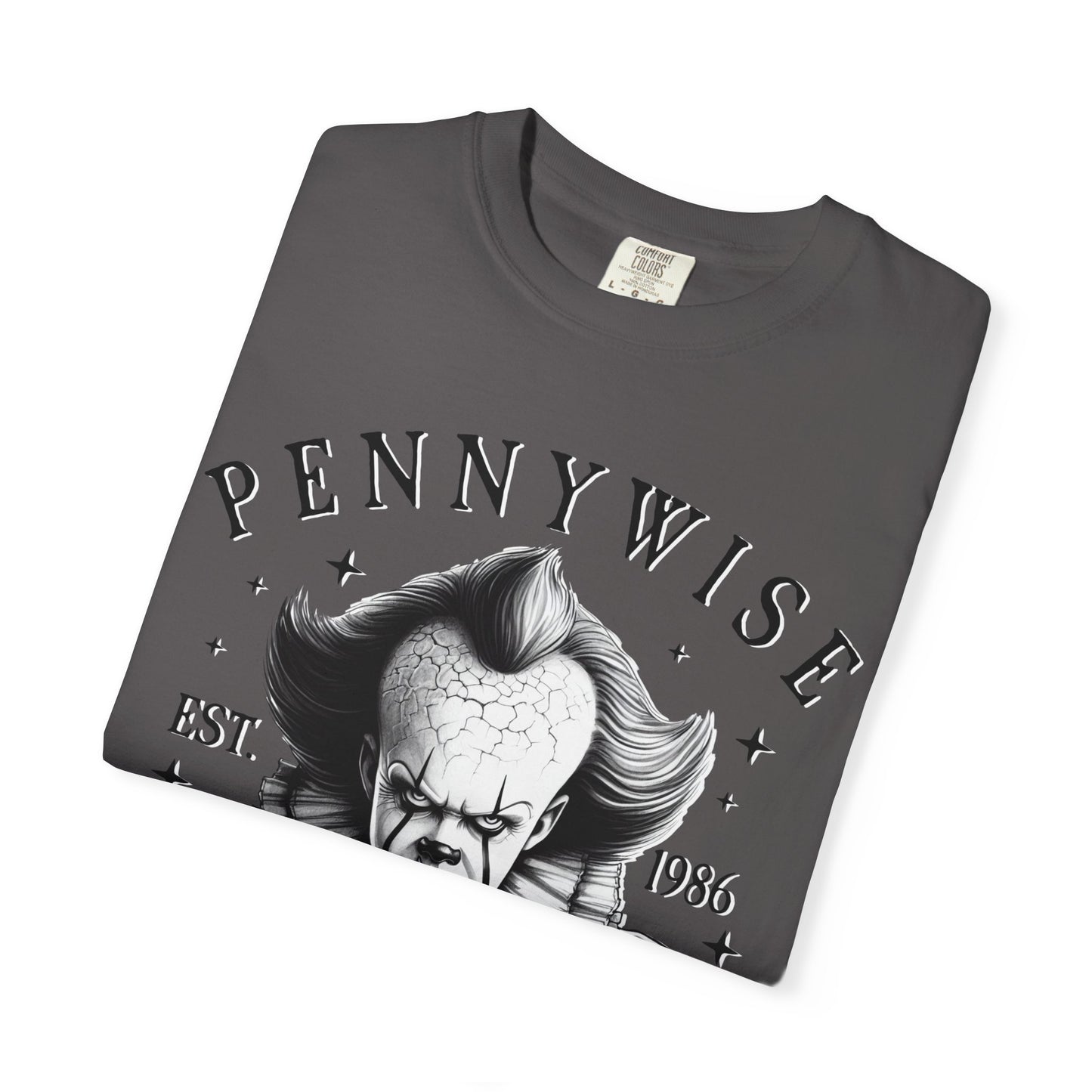 Creepy Clown T-Shirt: Pennywise Inspired, Horror Fan Apparel, Halloween Costume, Unisex Graphic Tee, Spooky Gift Idea