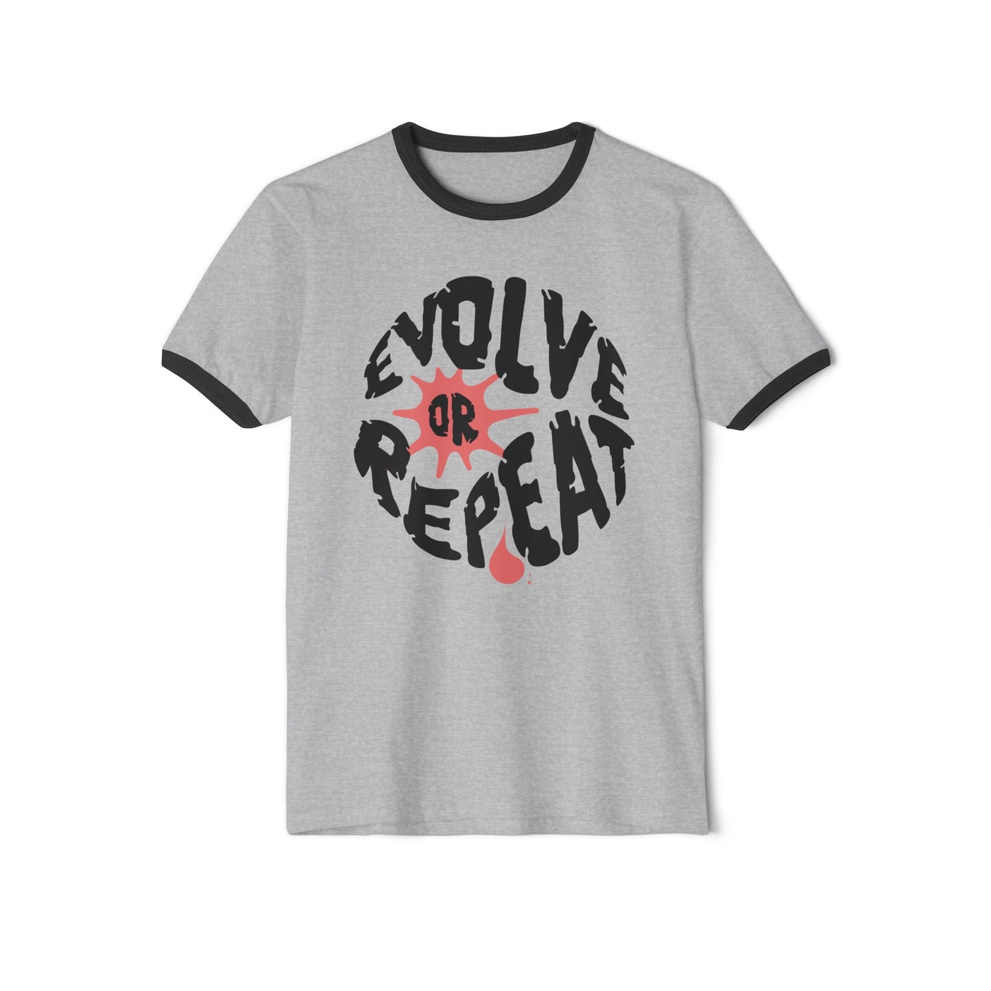 Evolve or Repeat Ringer T-Shirt | Unisex Cotton Tee