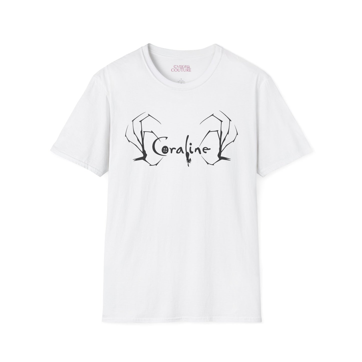 Coraline-Inspired Unisex Softstyle T-Shirt, Horror Movie Tee, Halloween Costume, Casual Wear, Gift for Fans, Graphic Tee