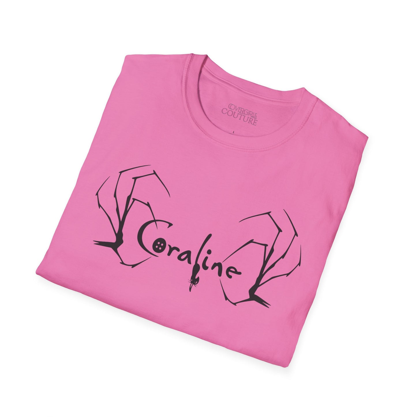 Coraline-Inspired Unisex Softstyle T-Shirt, Horror Movie Tee, Halloween Costume, Casual Wear, Gift for Fans, Graphic Tee