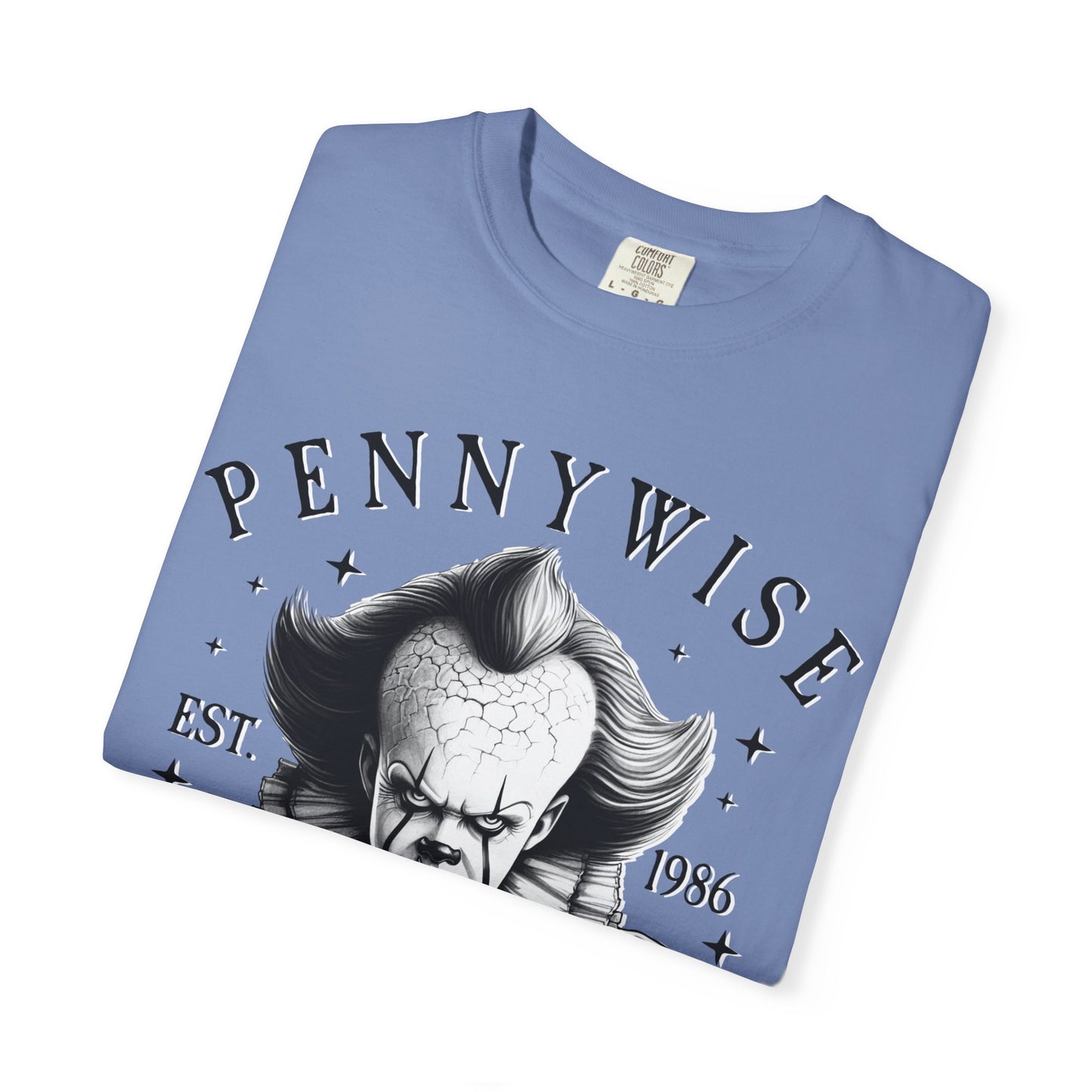 Creepy Clown T-Shirt: Pennywise Inspired, Horror Fan Apparel, Halloween Costume, Unisex Graphic Tee, Spooky Gift Idea