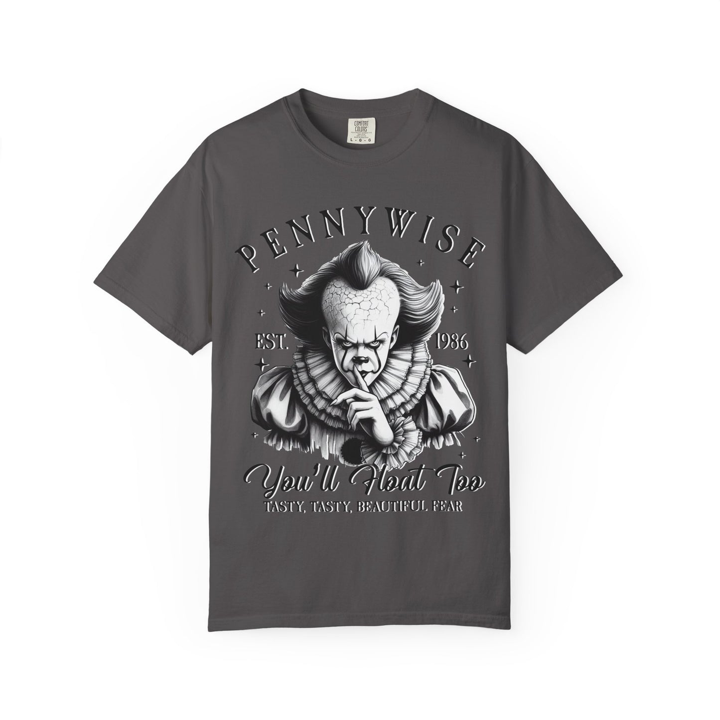 Creepy Clown T-Shirt: Pennywise Inspired, Horror Fan Apparel, Halloween Costume, Unisex Graphic Tee, Spooky Gift Idea