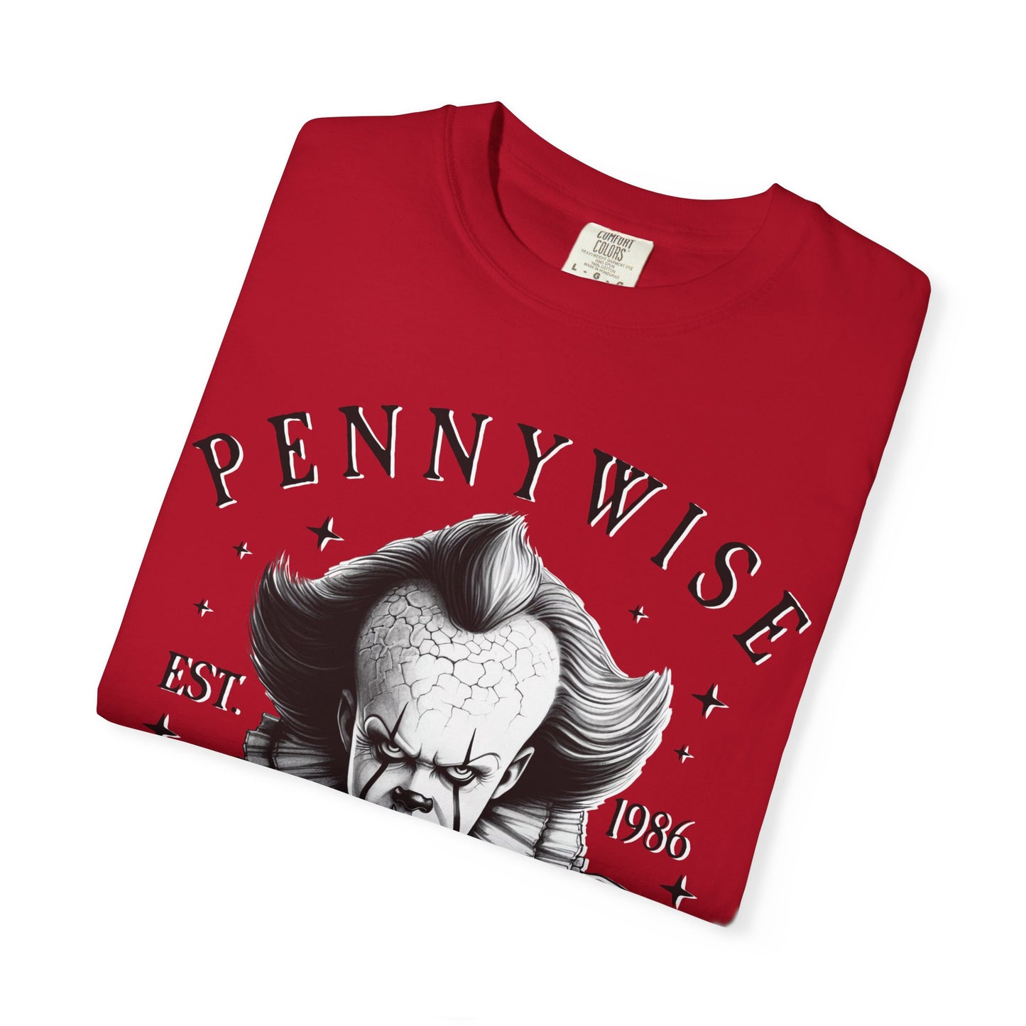 Creepy Clown T-Shirt: Pennywise Inspired, Horror Fan Apparel, Halloween Costume, Unisex Graphic Tee, Spooky Gift Idea
