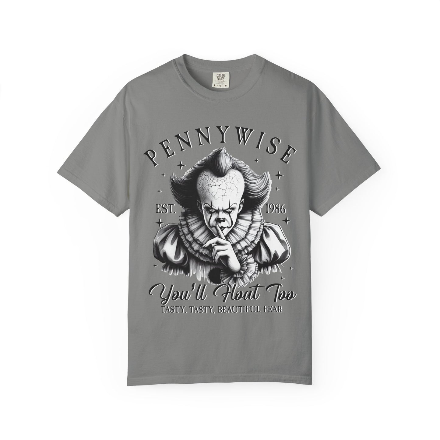 Creepy Clown T-Shirt: Pennywise Inspired, Horror Fan Apparel, Halloween Costume, Unisex Graphic Tee, Spooky Gift Idea
