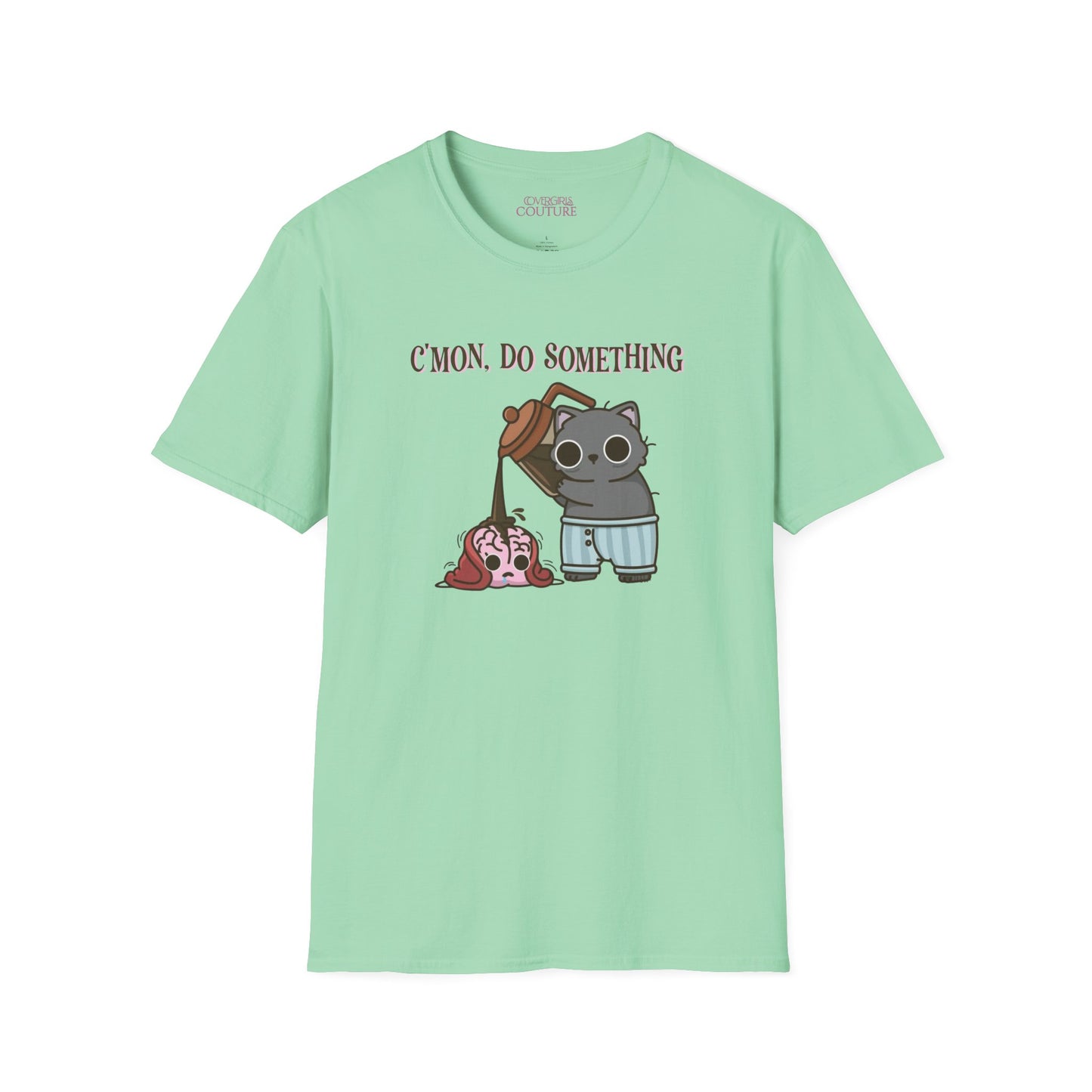 Cute Cat/Coffee Motivation T-Shirt, Funny Graphic Tee, Gift for Cat Lovers, Casual Wear, Quirky Humor Shirt, Birthday Present