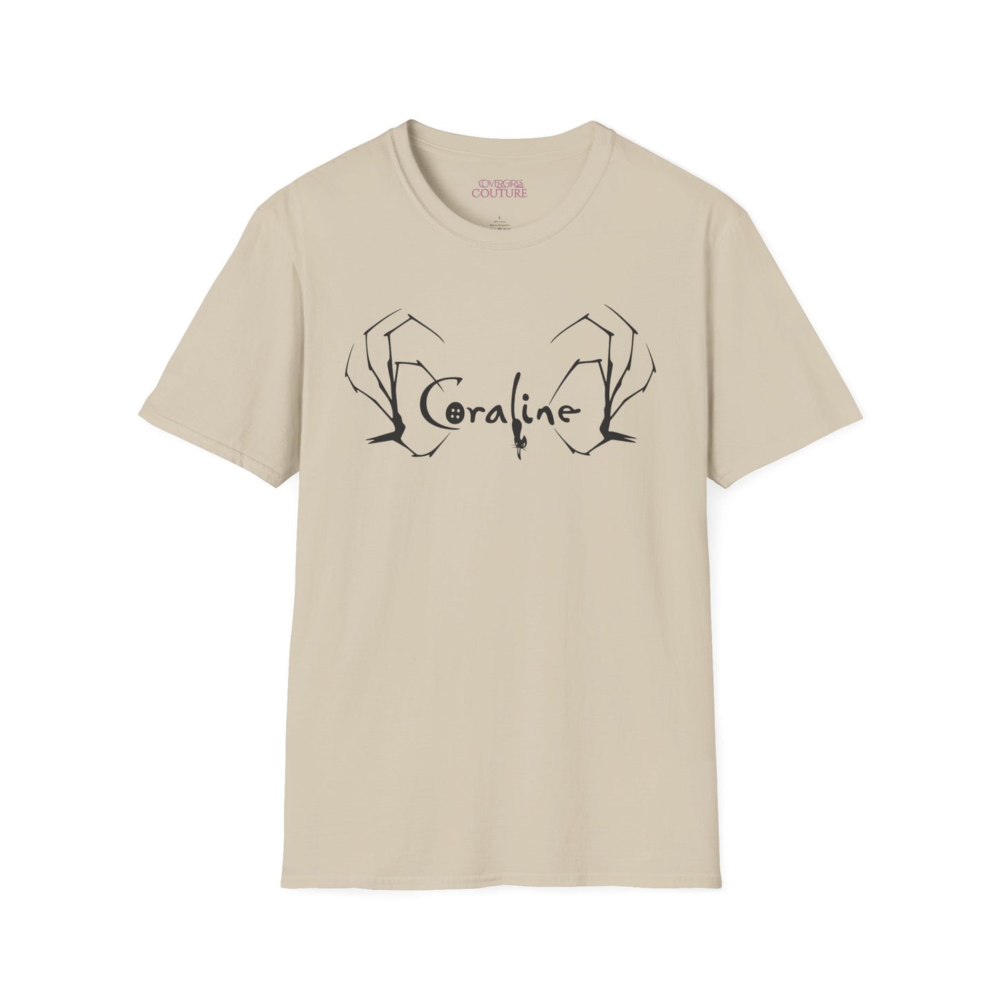 Coraline-Inspired Unisex Softstyle T-Shirt, Horror Movie Tee, Halloween Costume, Casual Wear, Gift for Fans, Graphic Tee