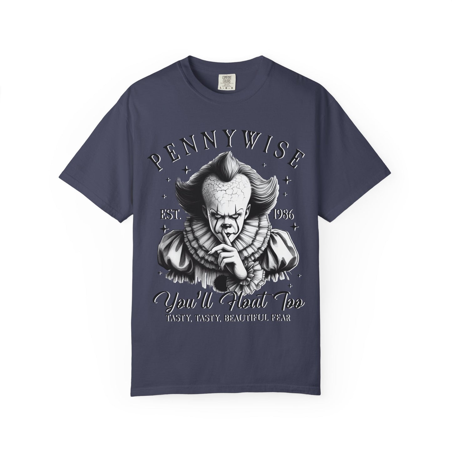 Creepy Clown T-Shirt: Pennywise Inspired, Horror Fan Apparel, Halloween Costume, Unisex Graphic Tee, Spooky Gift Idea