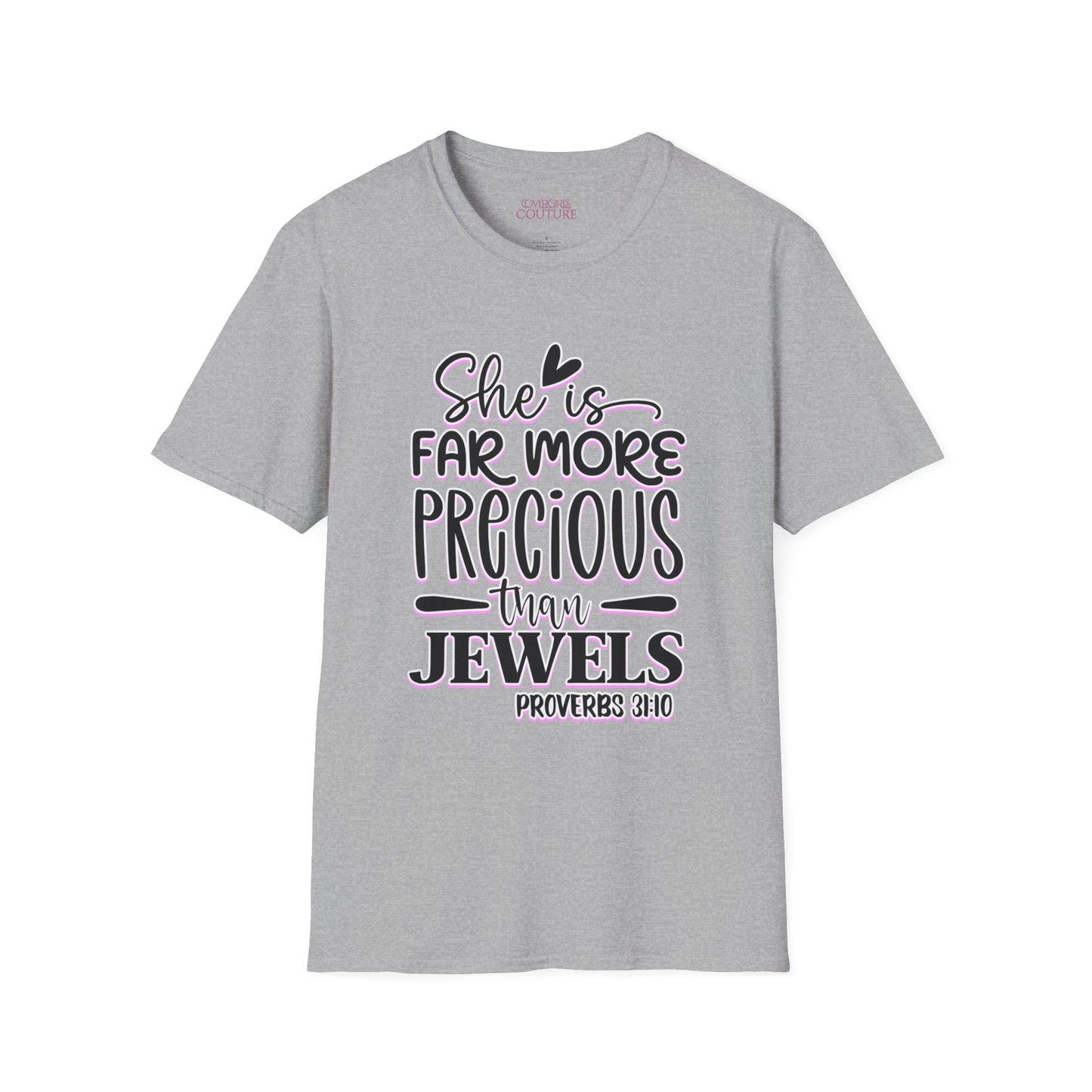 She is Far More Precious Than Jewels Unisex Softstyle T-Shirt